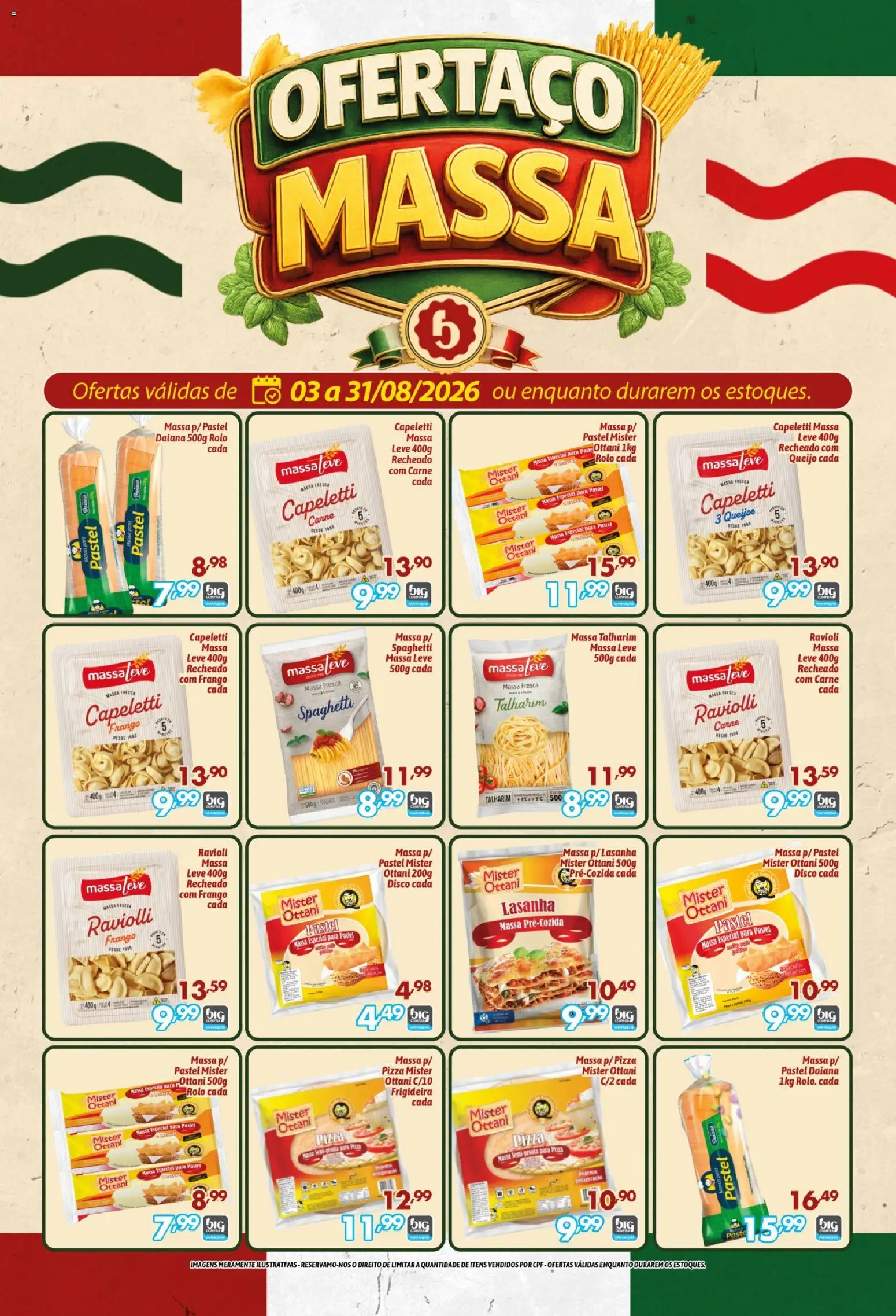 Big Compra Folheto - válido de 03/08/2026 | Página: 1 | Produtos: Frigideira, Queijo, Massa, Frango