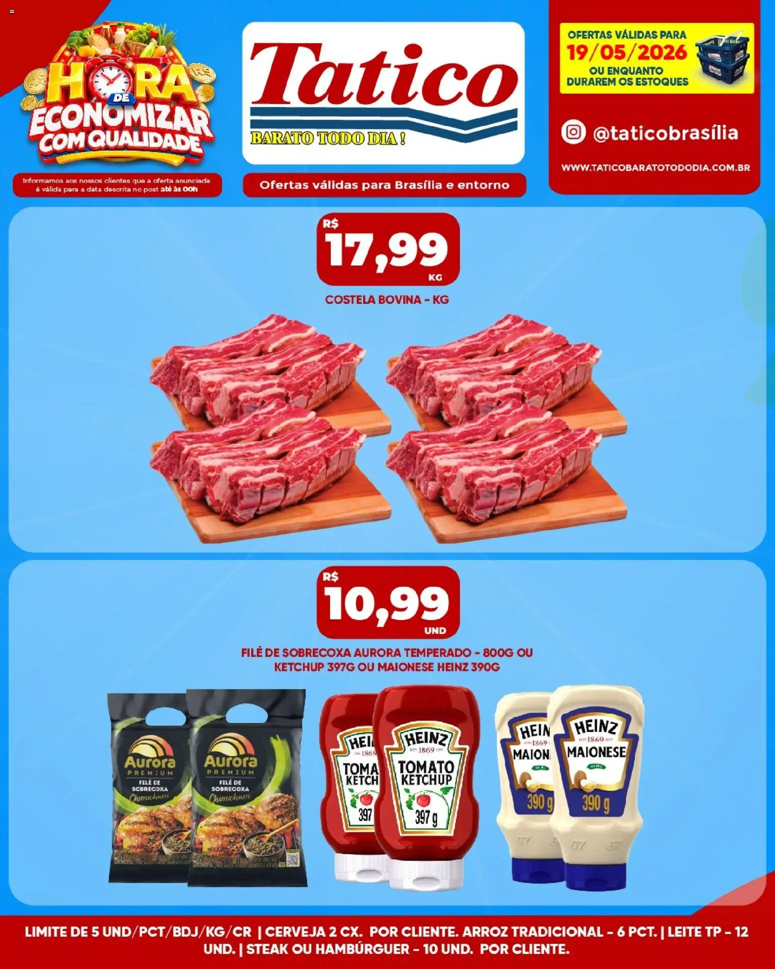 Tatico Folheto - válido de 19.05.2026 | Página: 12 | Produtos: Leite, Arroz, Ketchup, Maionese
