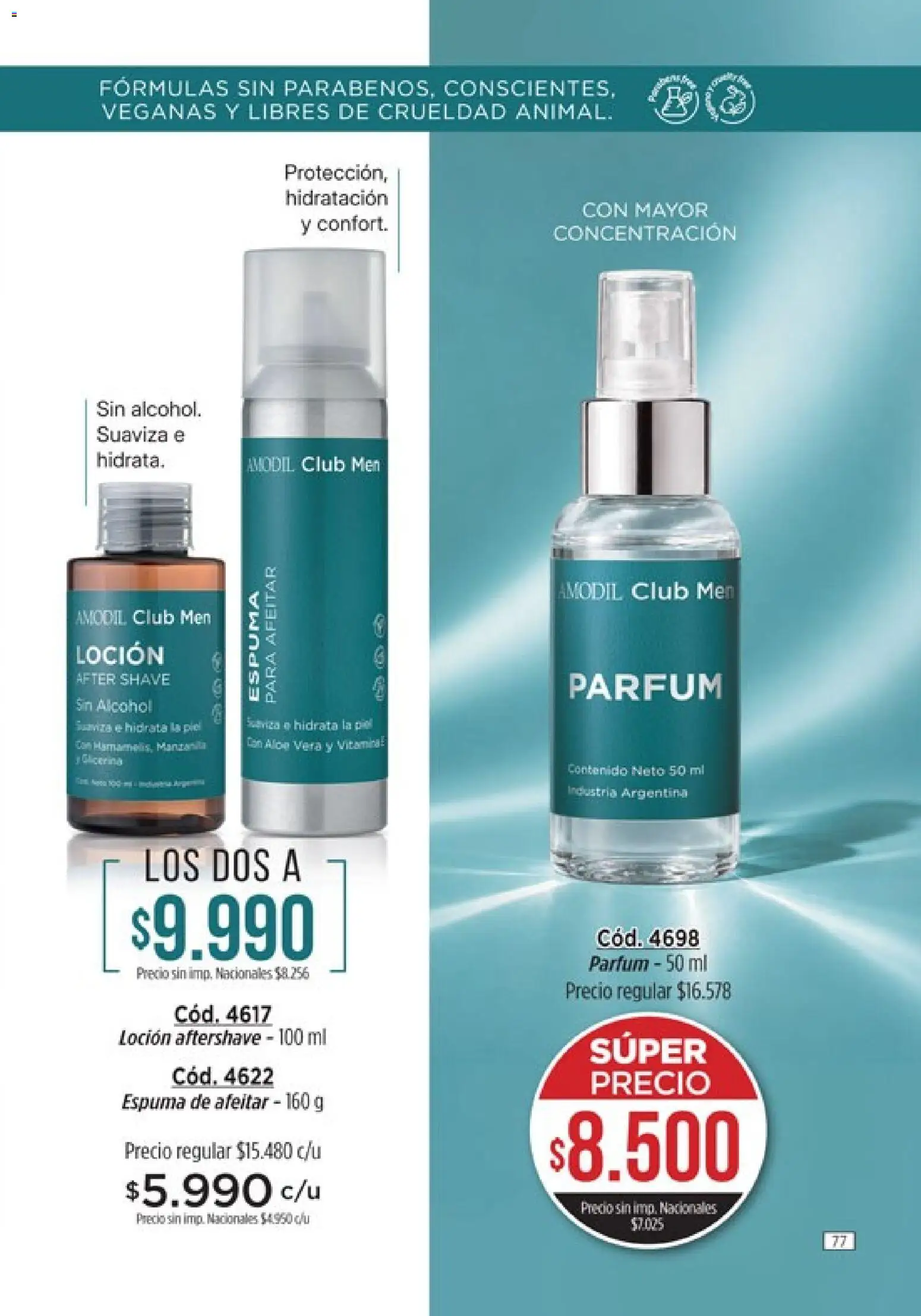 Catálogo Amodil Campaña 16 │ válido desde el 19/09/2026 | Página: 77 | Productos: Espuma de afeitar, Loción, Alcohol, Aloe Vera