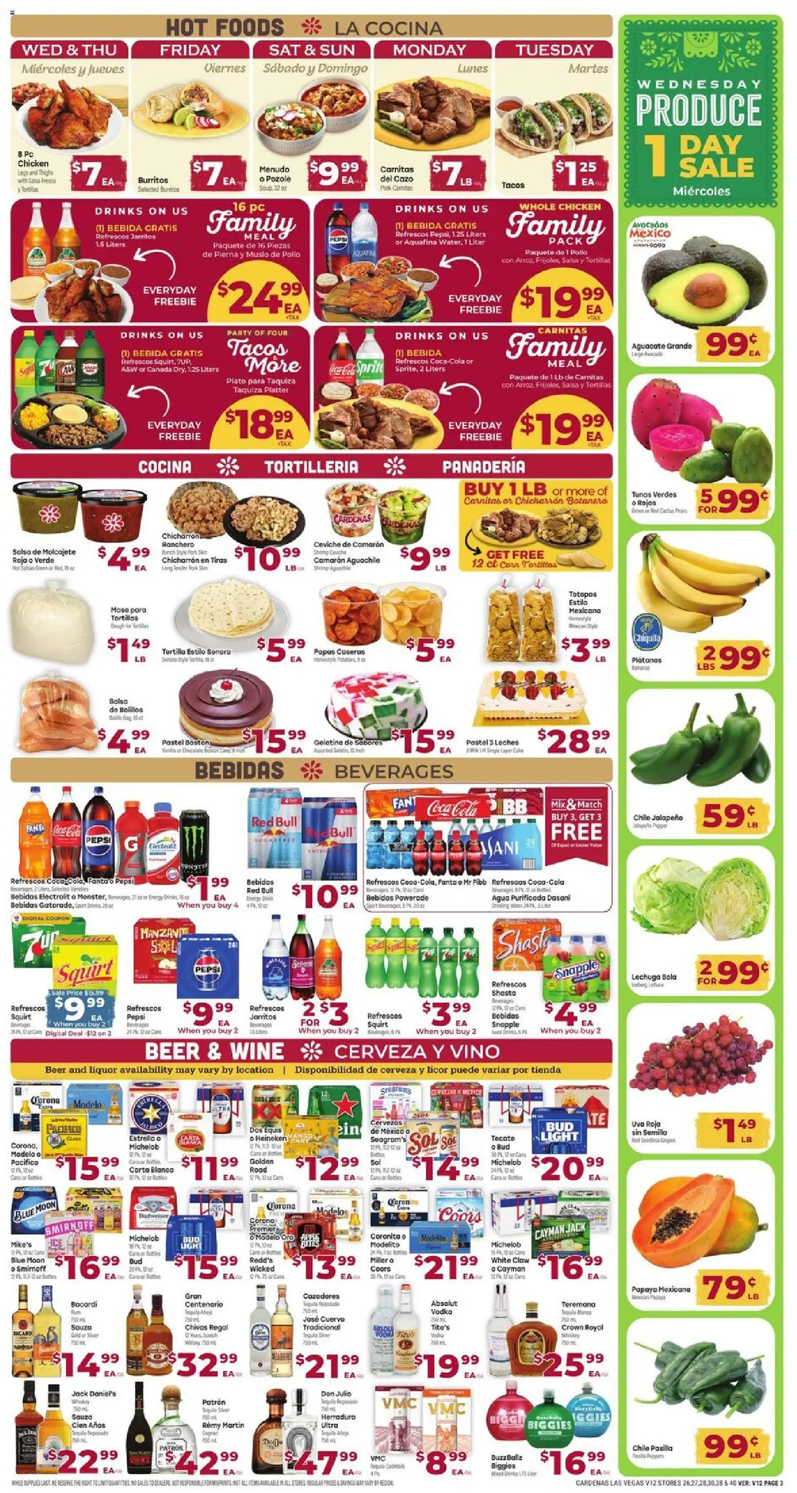 Cardenas Weekly Ad - valid from 08/26/2026 | Page: 3 | Products: Beverages, Heineken, Cake, Whole chicken