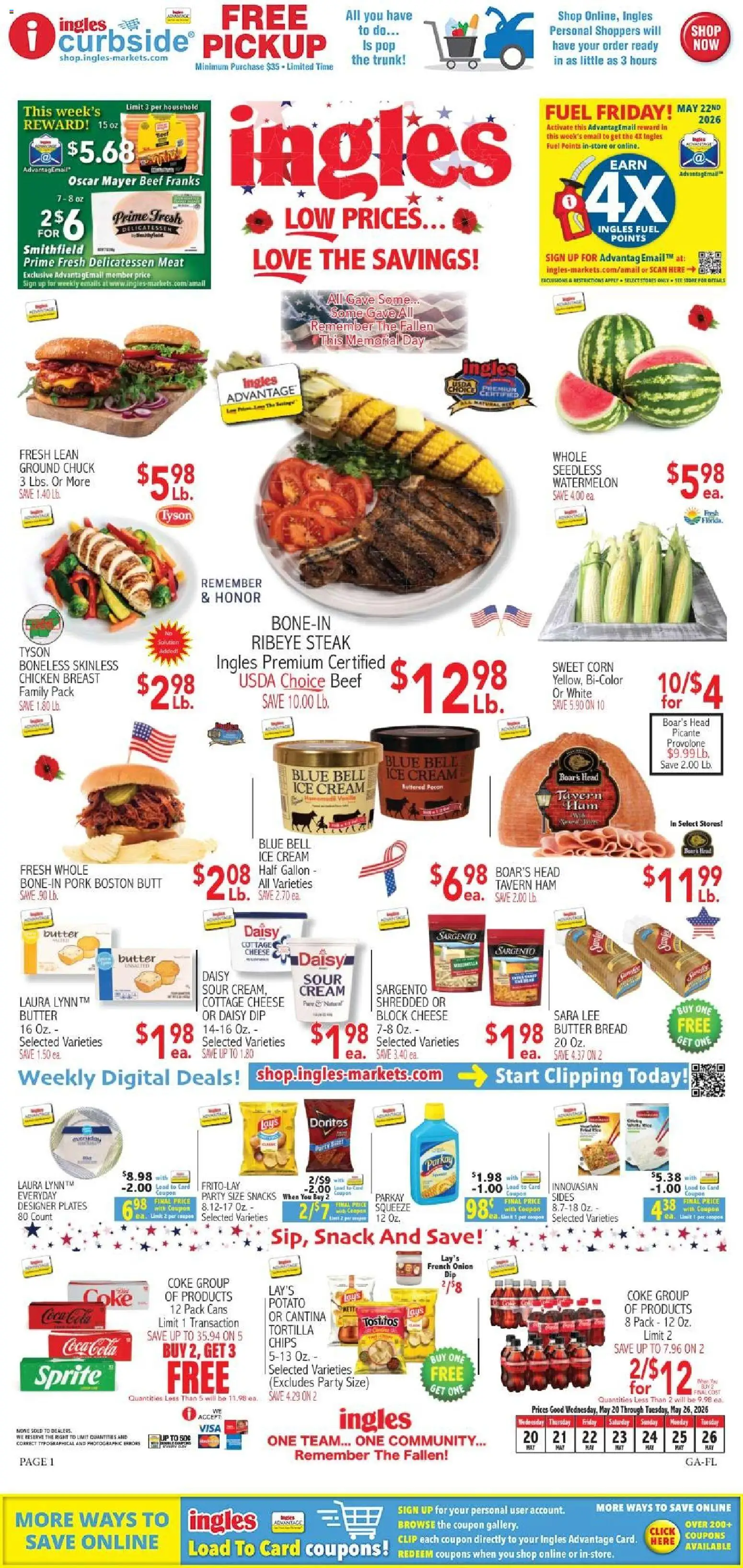 Ingles Weekly Ad - valid from 27.05.2026 | Page: 9 | Products: Butter, Ham, Pork, Beef