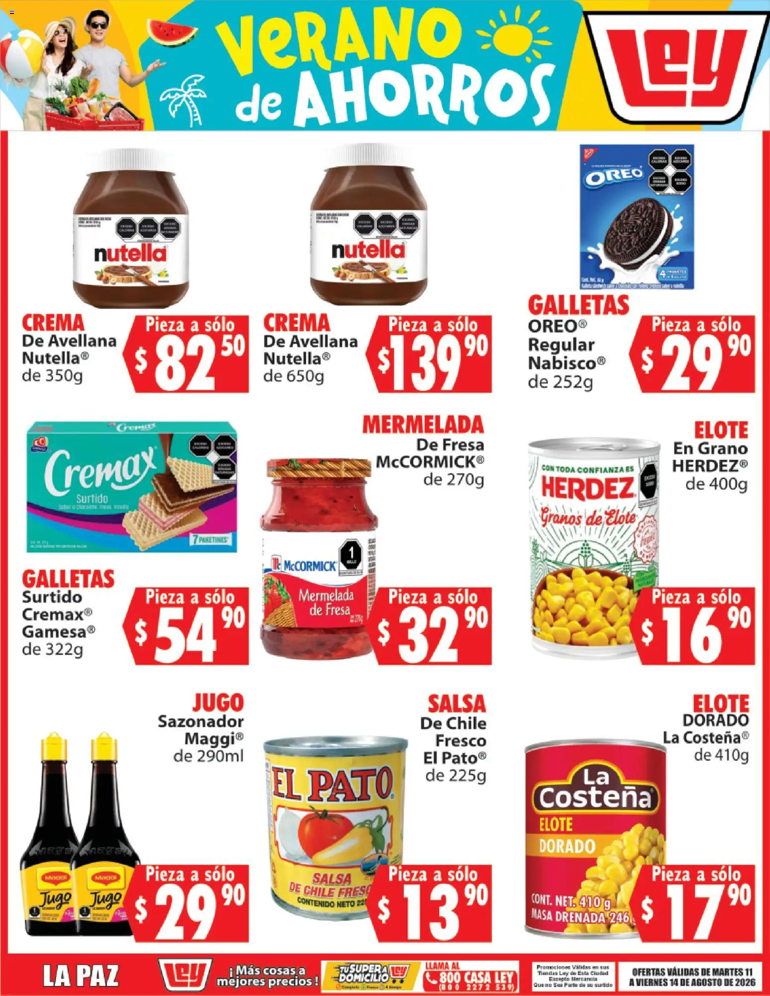 Nuevas ofertas de Casa Ley válidas en toda la República Mexicana desde el 11/08/2026. ¡Encuentra las mejores ofertas en Casa Ley folleto Verano de ahorros! | Página: 4 | Productos: Masa, Chile, Galletas, Mermelada