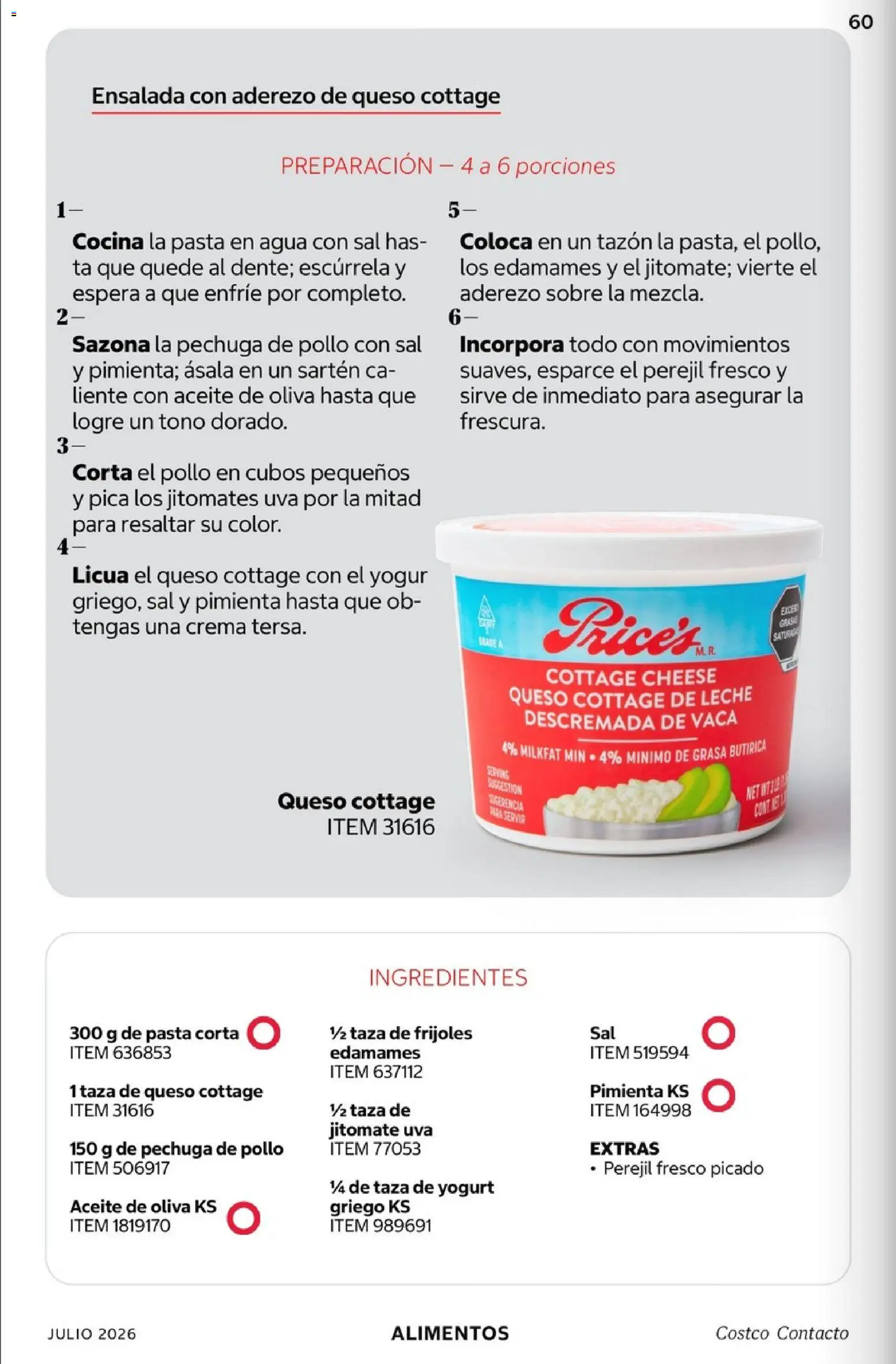 Nuevas ofertas de Costco válidas en toda la República Mexicana desde el 01/07/2026. ¡Encuentra las mejores ofertas en Costco Revista Julio 2026! | Página: 60 | Productos: Sal, Agua, Aceite, Perejil