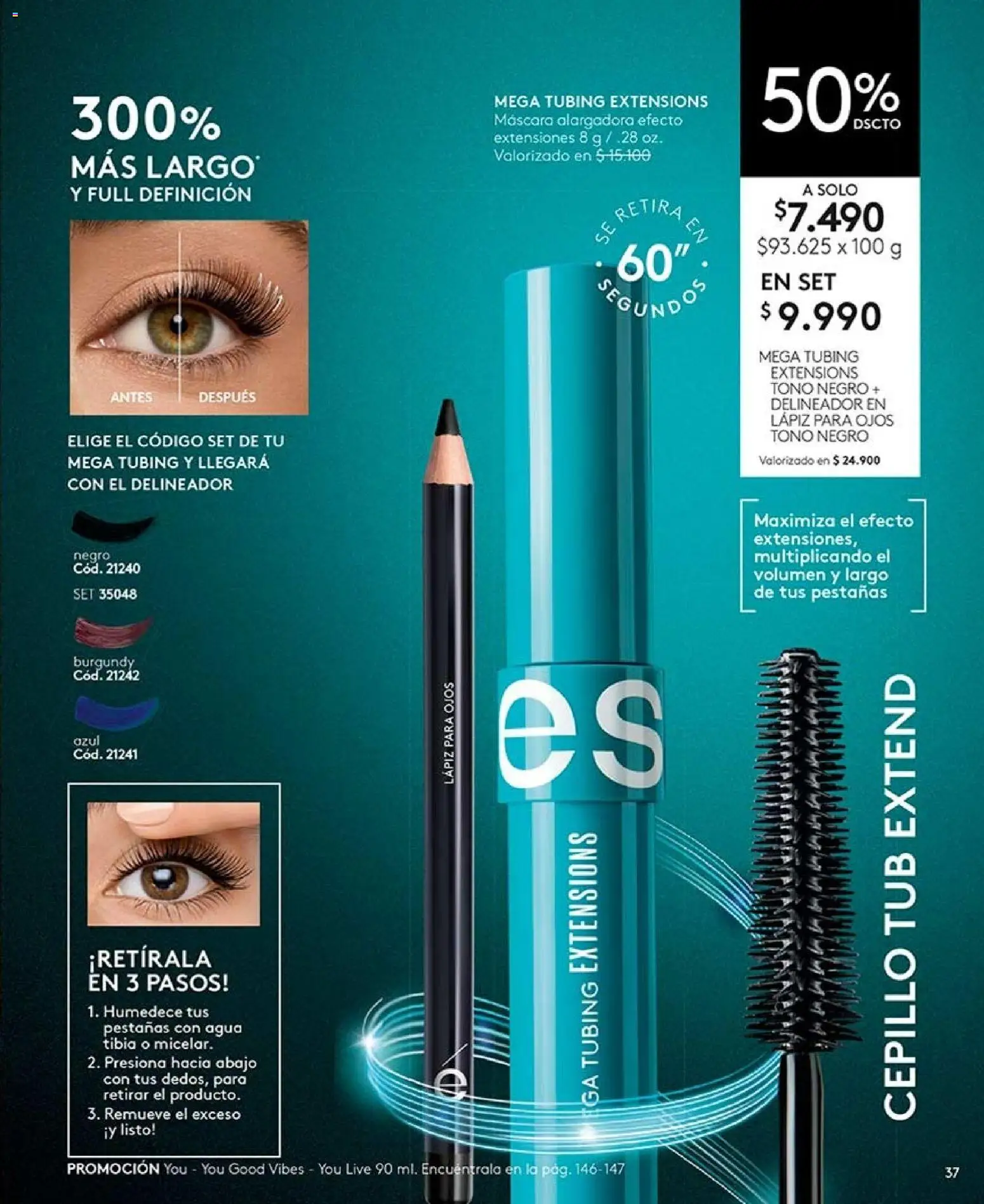 Catálogo Ésika Campaña 12 │ válido desde el 06.07.2026 | Página: 37 | Productos: Agua, Cepillo, Máscara, Delineador