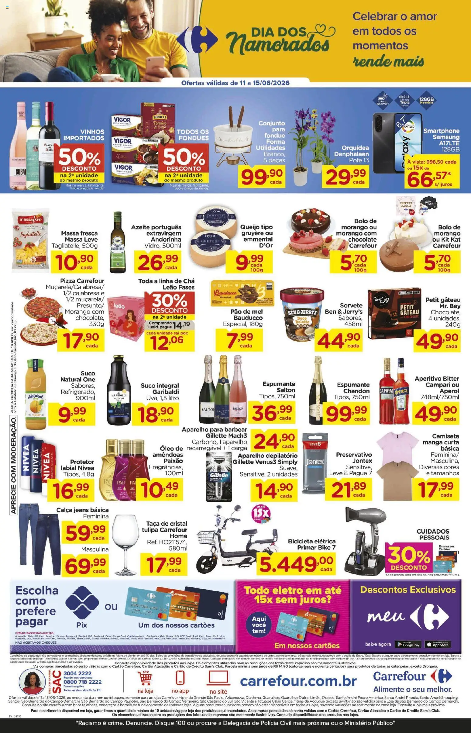 Carrefour Folheto - válido de 11.06.2026 | Página: 4 | Produtos: Chocolate, Pizza, Chá, Campari