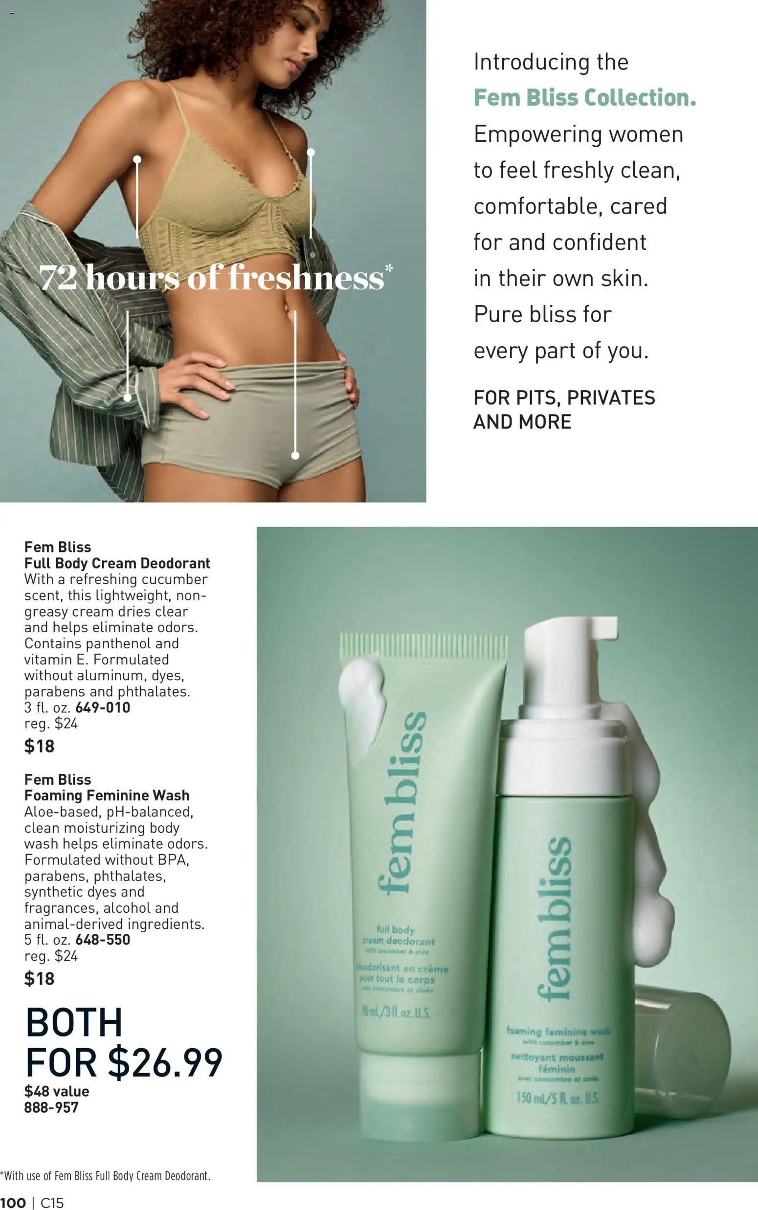 Avon Brochure - valid from 07/15/2026 | Page: 100 | Products: Body cream, Deodorant, Cream, Body Wash