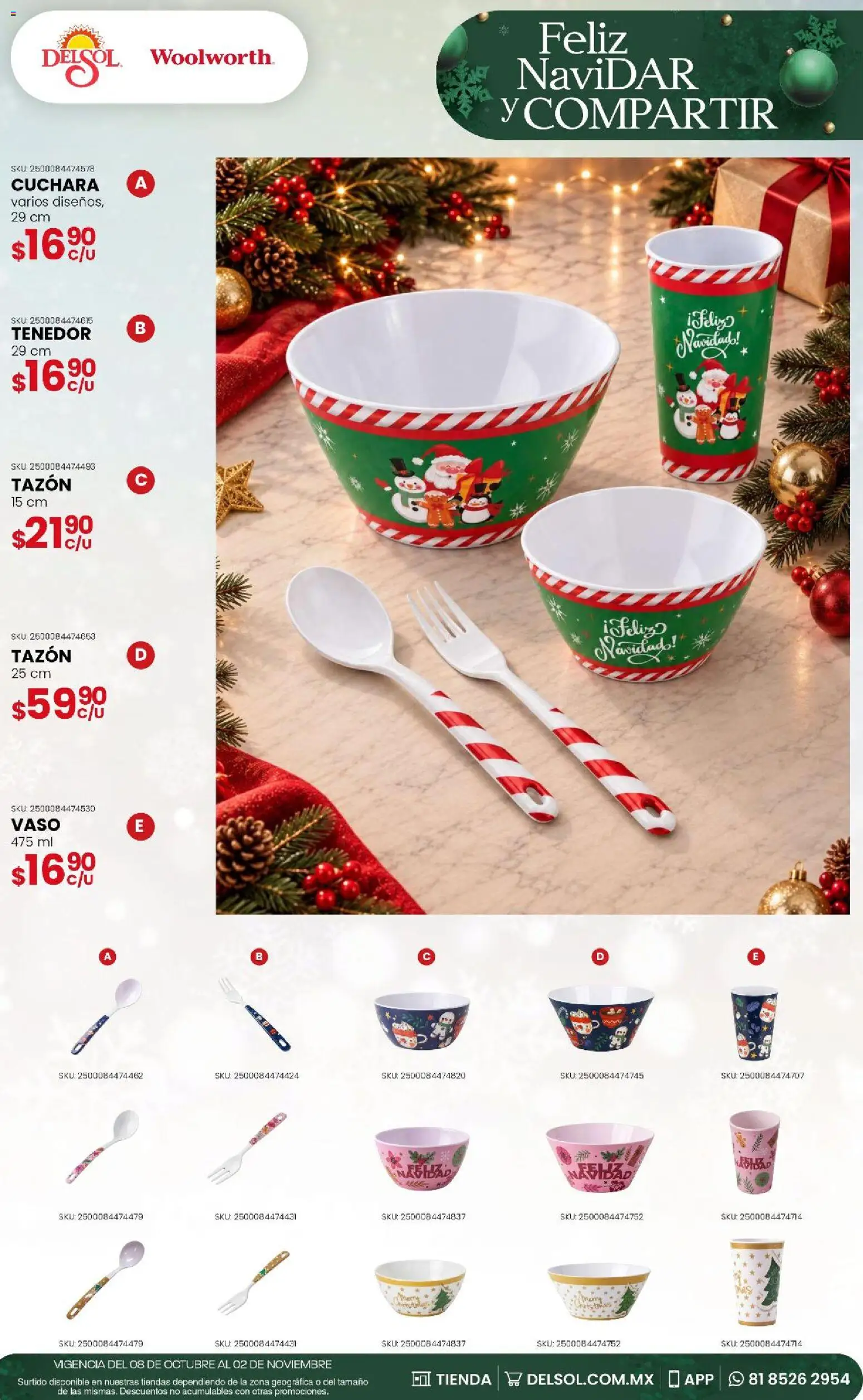 Nuevas ofertas de Del Sol y Woolworth válidas en toda la República Mexicana desde el 08/10/2026. ¡Encuentra las mejores ofertas en Del Sol y Woolworth - Feliz NaviDar y Compartir! | Página: 20