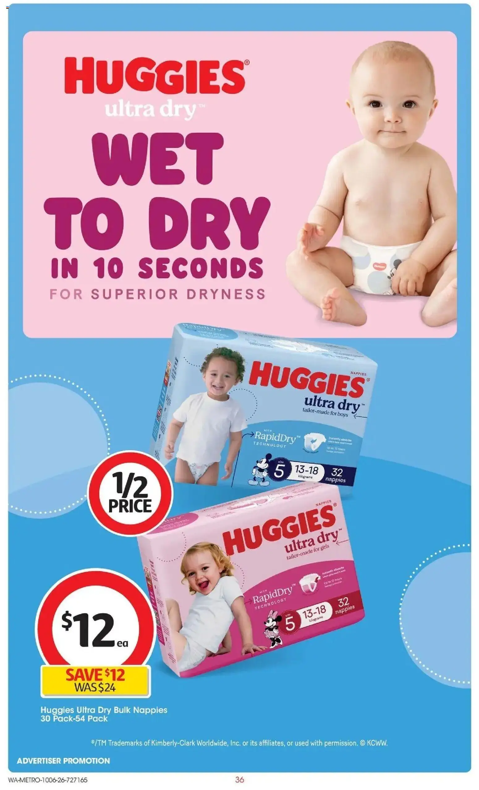 Coles catalogue - valid from 09.06.2026 | Page: 36 | Products: Nappies, Dryness