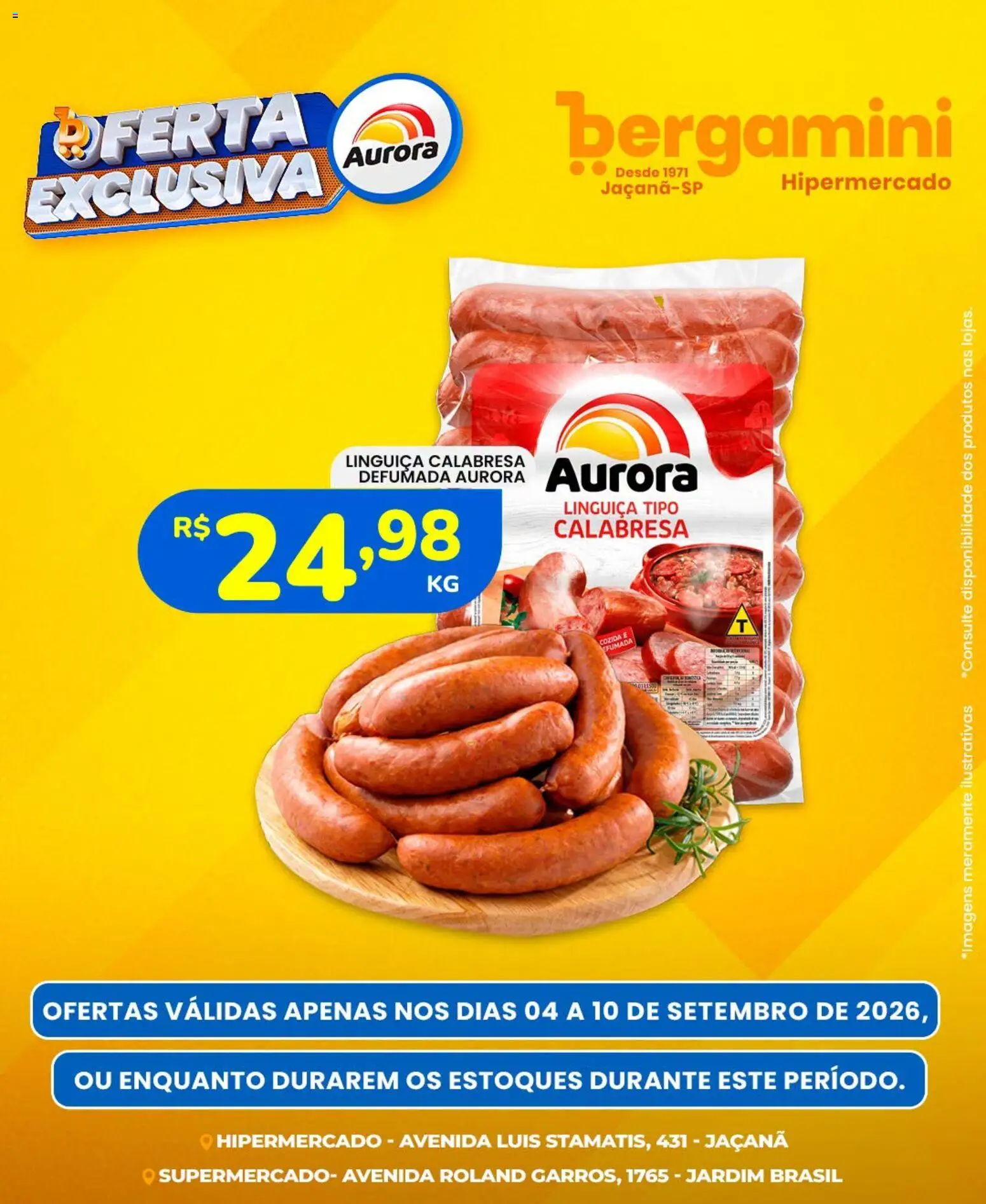 Supermercado Bergamini Folheto - válido de 04/09/2026 | Página: 3 | Produtos: Linguiça
