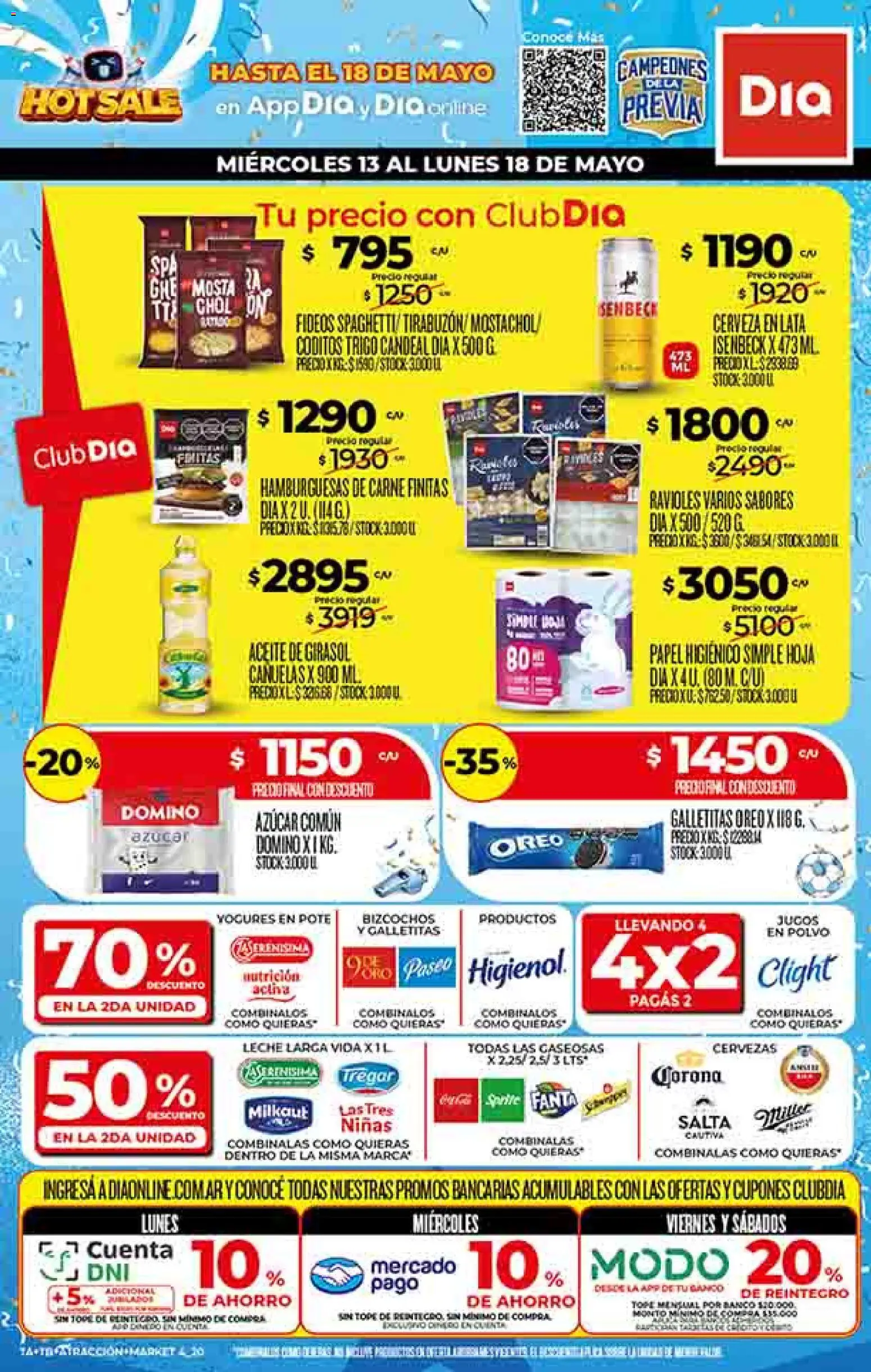 Supermercado DIA Ofertas │ válido desde el 13.05.2026 | Página: 1 | Productos: Banco, Aceite, Ravioles, Bizcochos