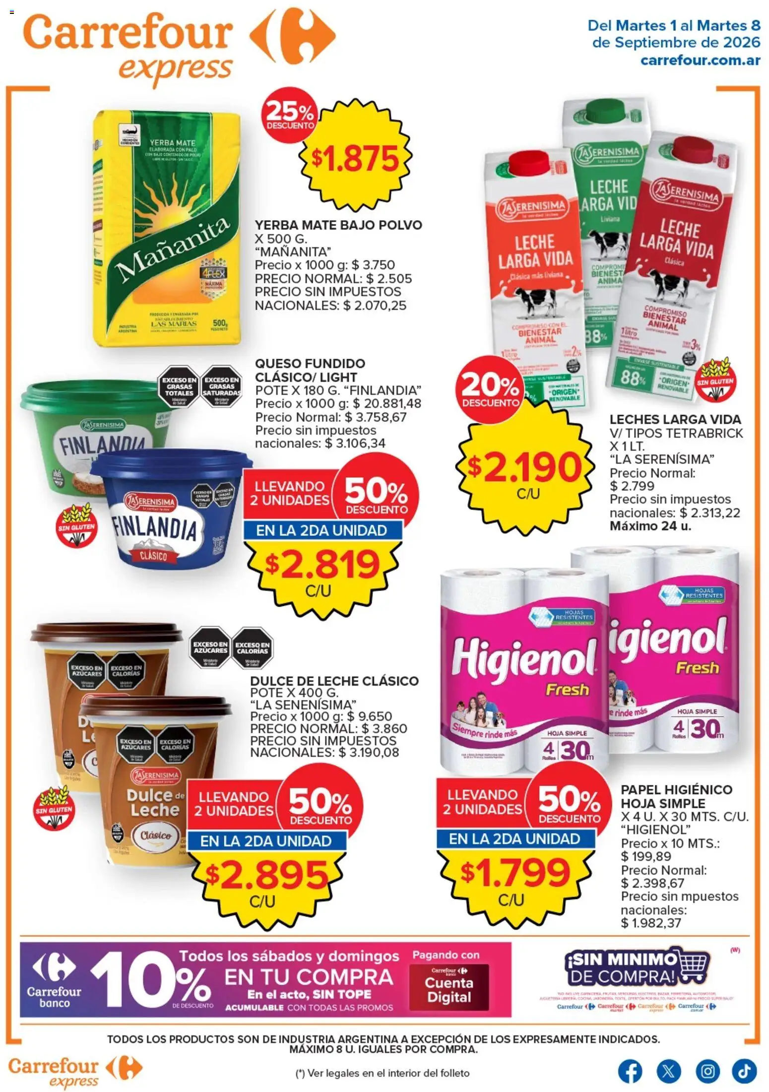 Carrefour Express - Catálogo │ válido desde el 01/09/2026 | Página: 1 | Productos: Mate, Polvo, Dulce, Leche