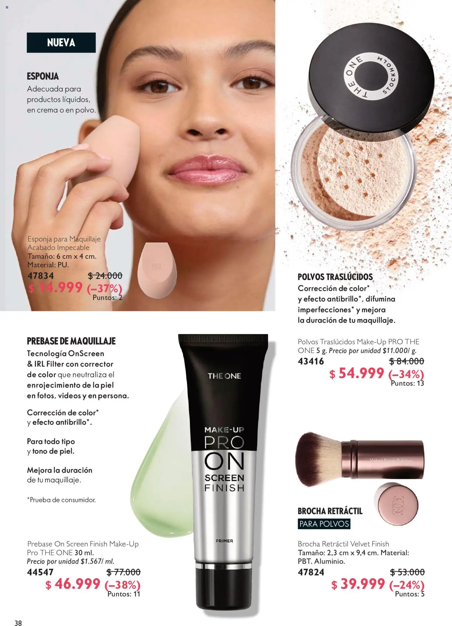 Oriflame revista - valida desde el 20/06/2026 | Página: 38 | Productos: Esponja, Brocha, Maquillaje, Corrector