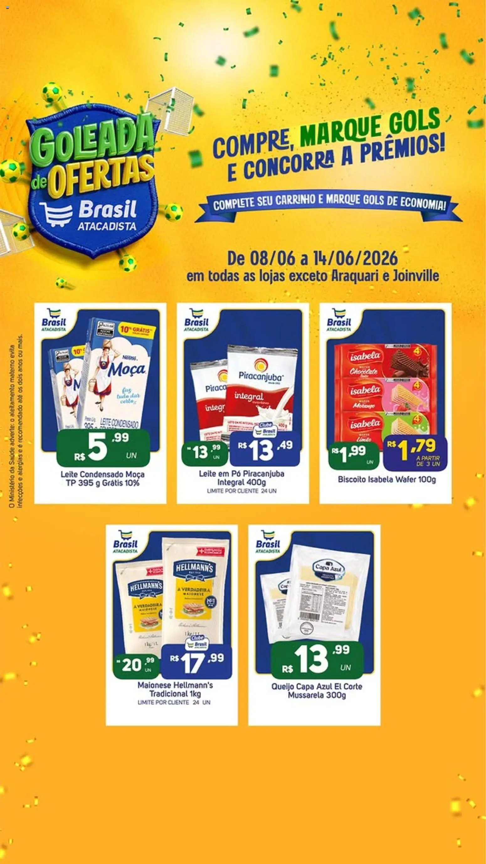 Brasil Atacadista Folheto - válido de 08.06.2026 | Página: 3 | Produtos: Pó, Queijo, Chocolate, Maionese
