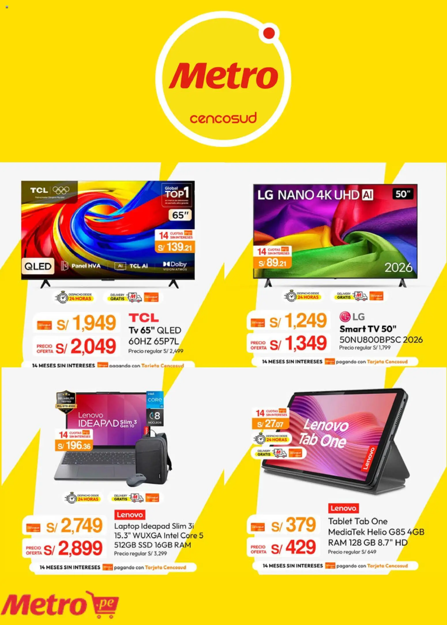 Catálogo Metro válido desde 10/08/2026 | Página: 4 | Productos: Tablet, Laptop