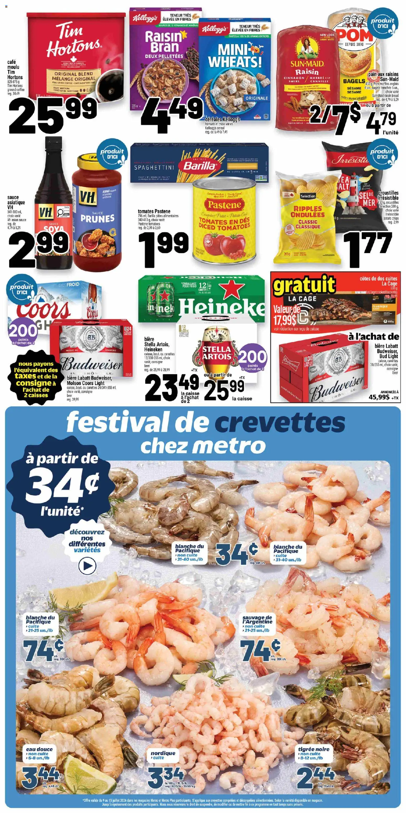 Metro flyer valid from Jul 9, 2026 | Page: 3 | Products: Chips, Iron, Bread, Coffee
