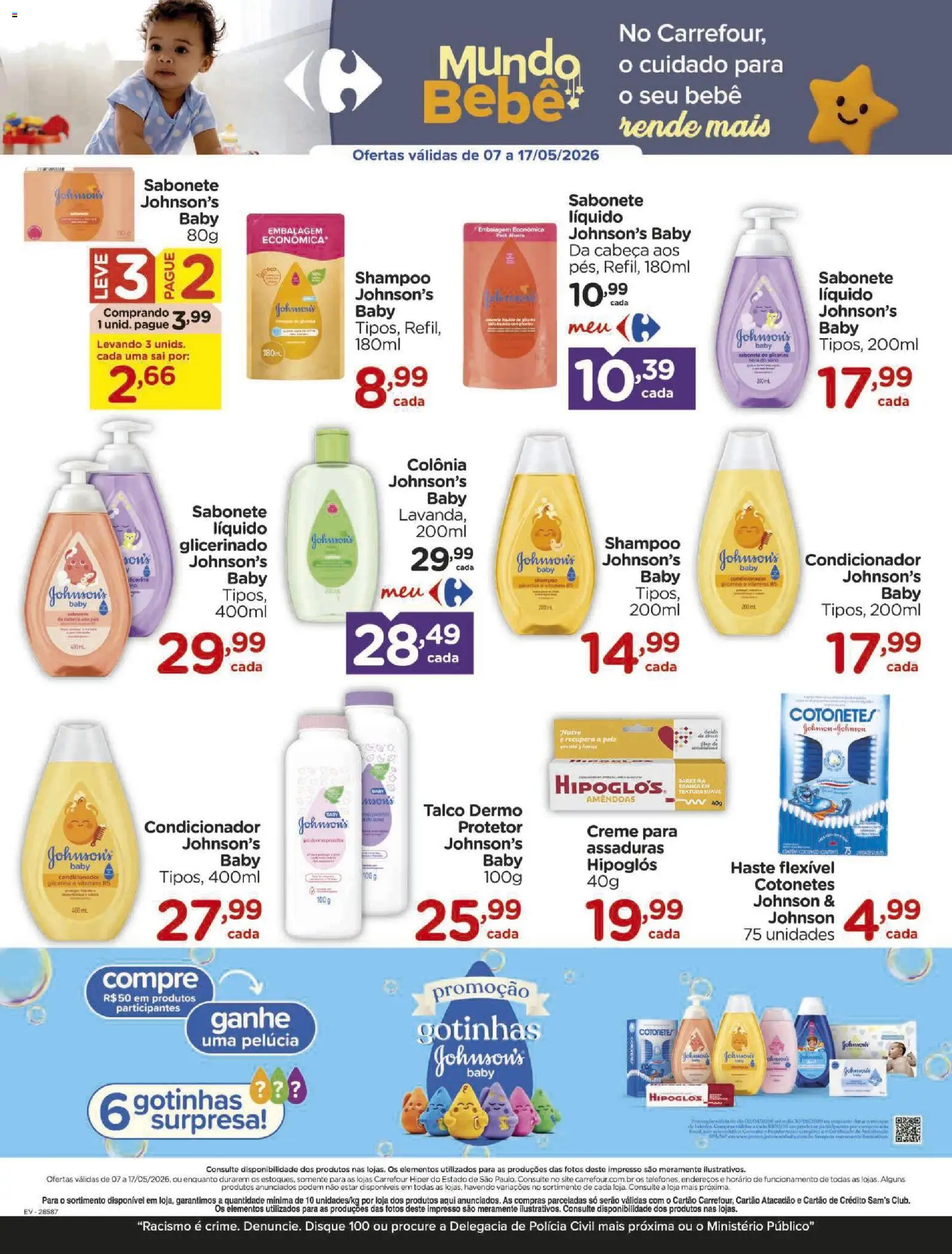 Carrefour Folheto - válido de 07.05.2026 | Página: 4 | Produtos: Pelúcia, Sabonete, Cotonete, Amêndoas