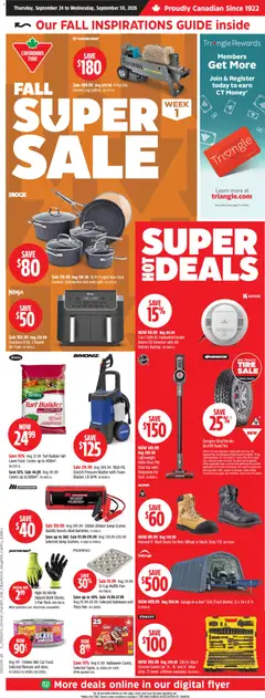Preview of Canadian Tire flyer - Fall super sale from shop Canadian Tire valid from Sep 24, 2026