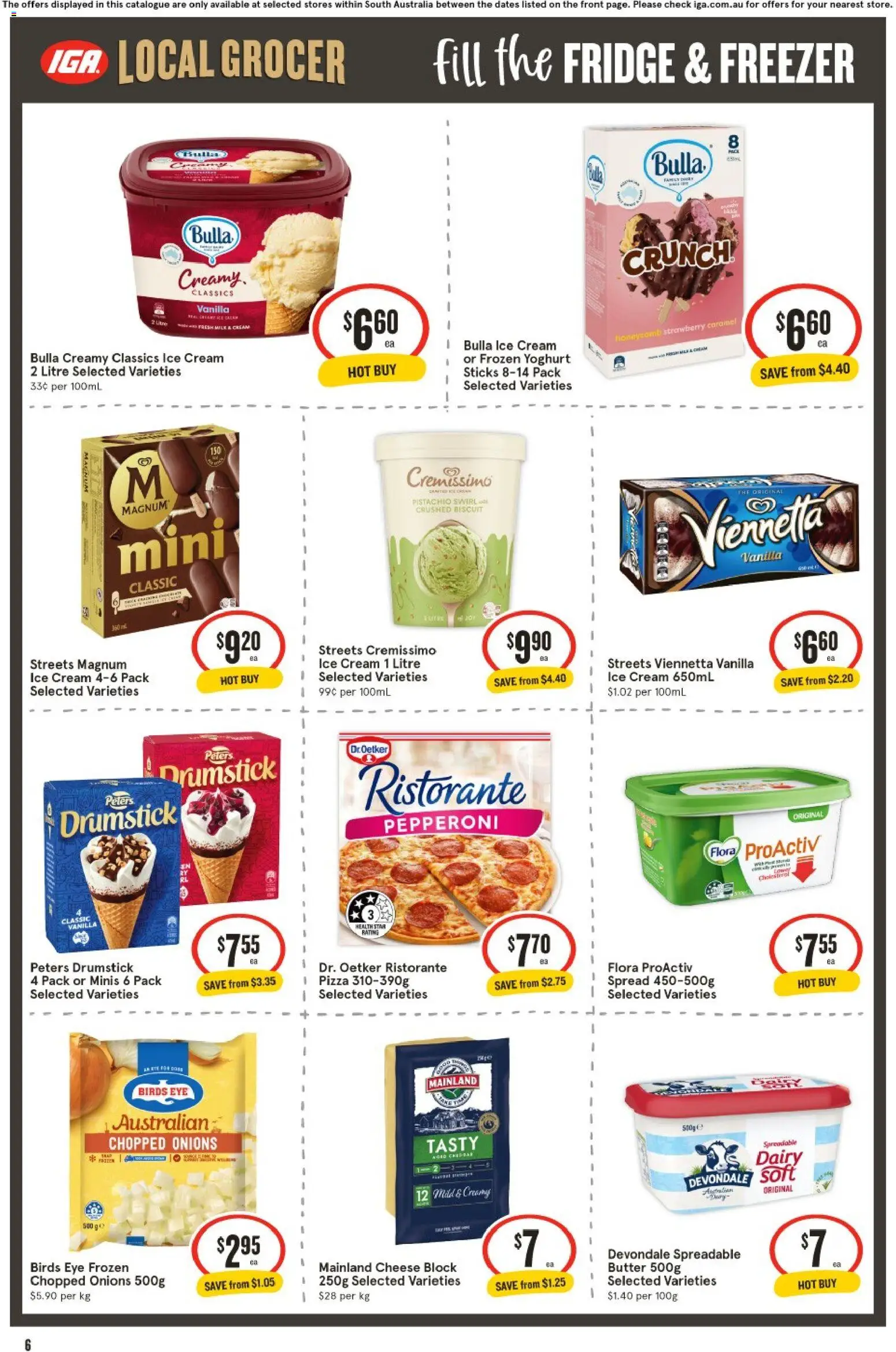IGA catalogue - valid from 22/07/2026 | Page: 7 | Products: Dairy, Cream, Onions, Freezer