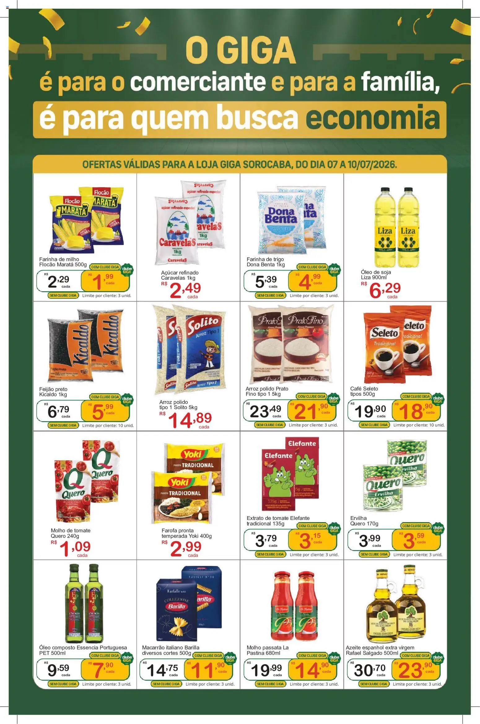 GIGA Atacado Folheto - válido de 07/07/2026 | Página: 3 | Produtos: Molho de tomate, Farinha de trigo, Arroz, Farofa