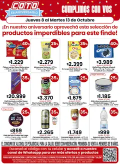 Vista previa Coto ofertas productos válido desde el 08/10/2026