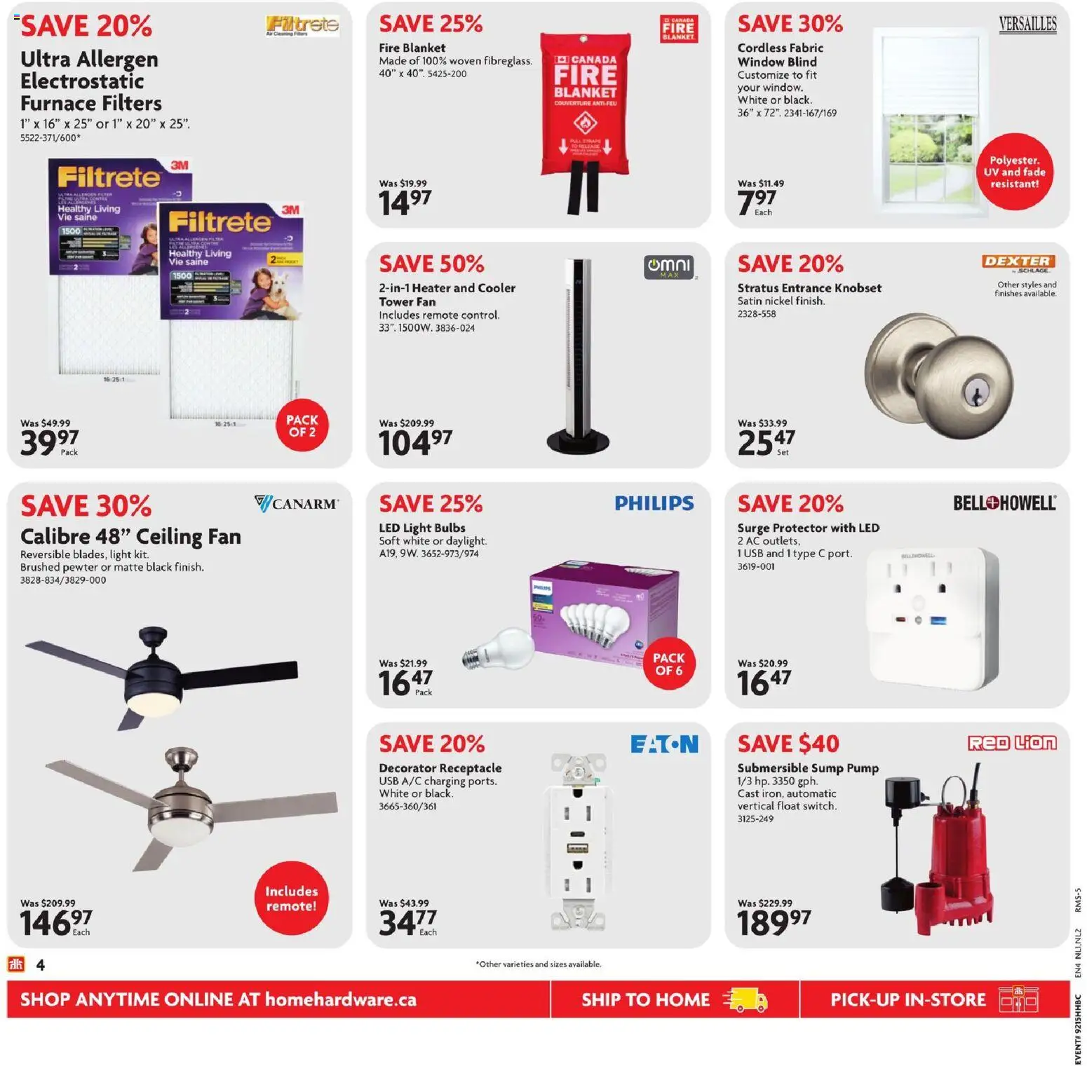 Home Hardware flyer valid from 09.04.2026 | Page: 5 | Products: PC, Fan, Blanket