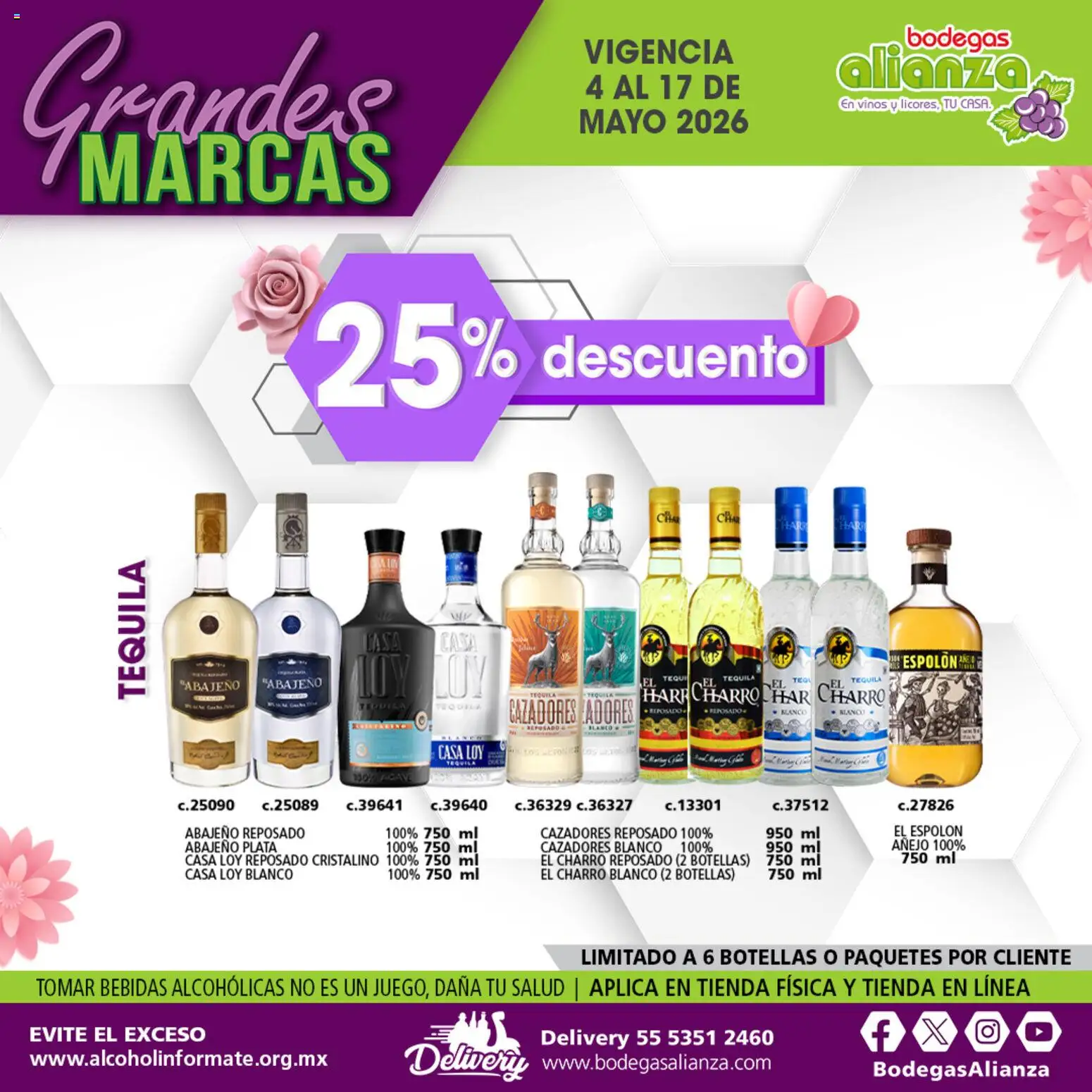 Nuevas ofertas de Bodegas Alianza válidas en toda la República Mexicana desde el 04.05.2026. ¡Encuentra las mejores ofertas en Bodegas Alianza catálogo Grandes Marcas! | Página: 4 | Productos: Tequila, Banco