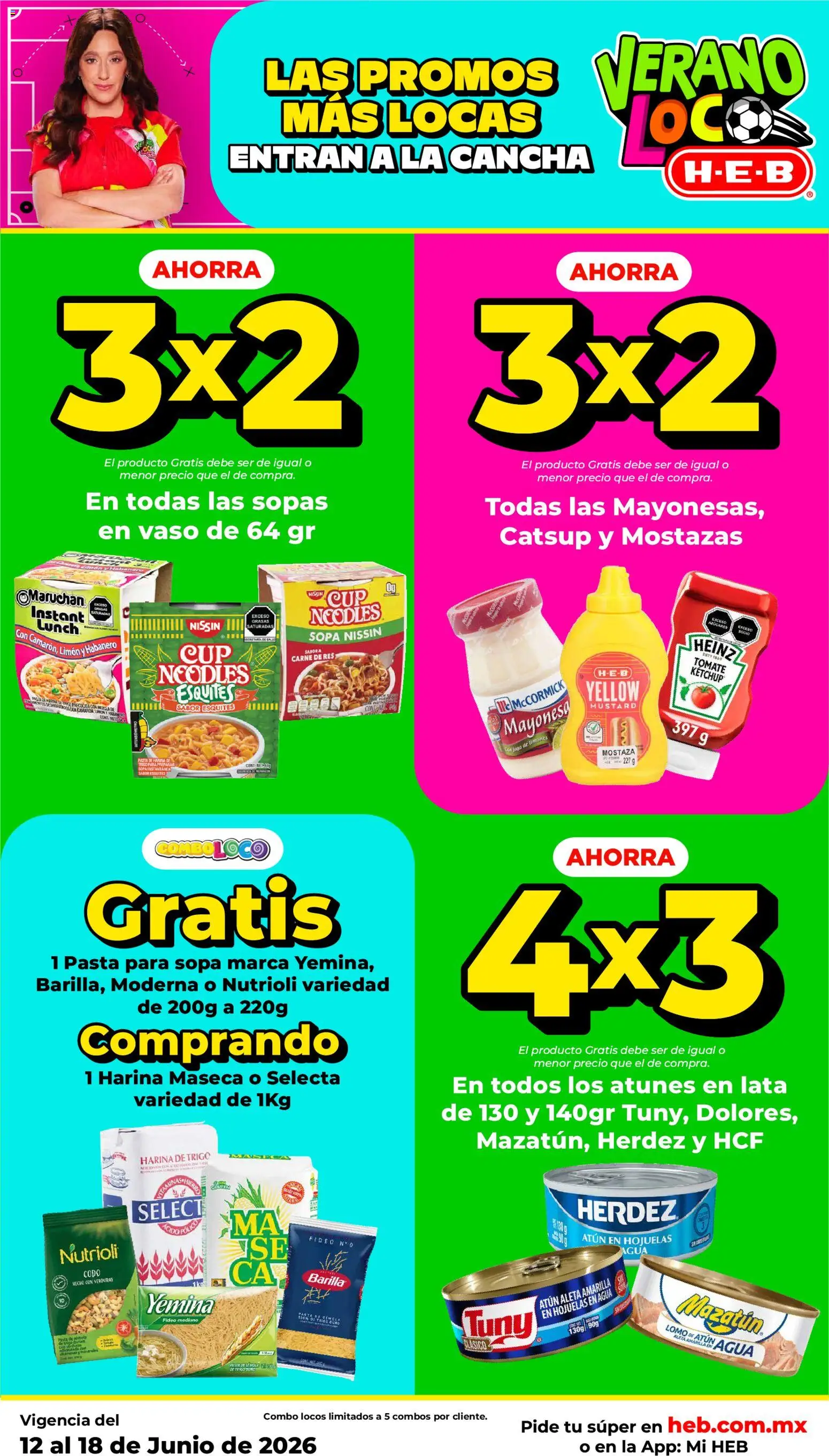 Nuevas ofertas de H-E-B válidas en toda la República Mexicana desde el 12.06.2026. ¡Encuentra las mejores ofertas en H-E-B folleto! | Página: 4 | Productos: Mostaza, Atún, Sopa, Catsup