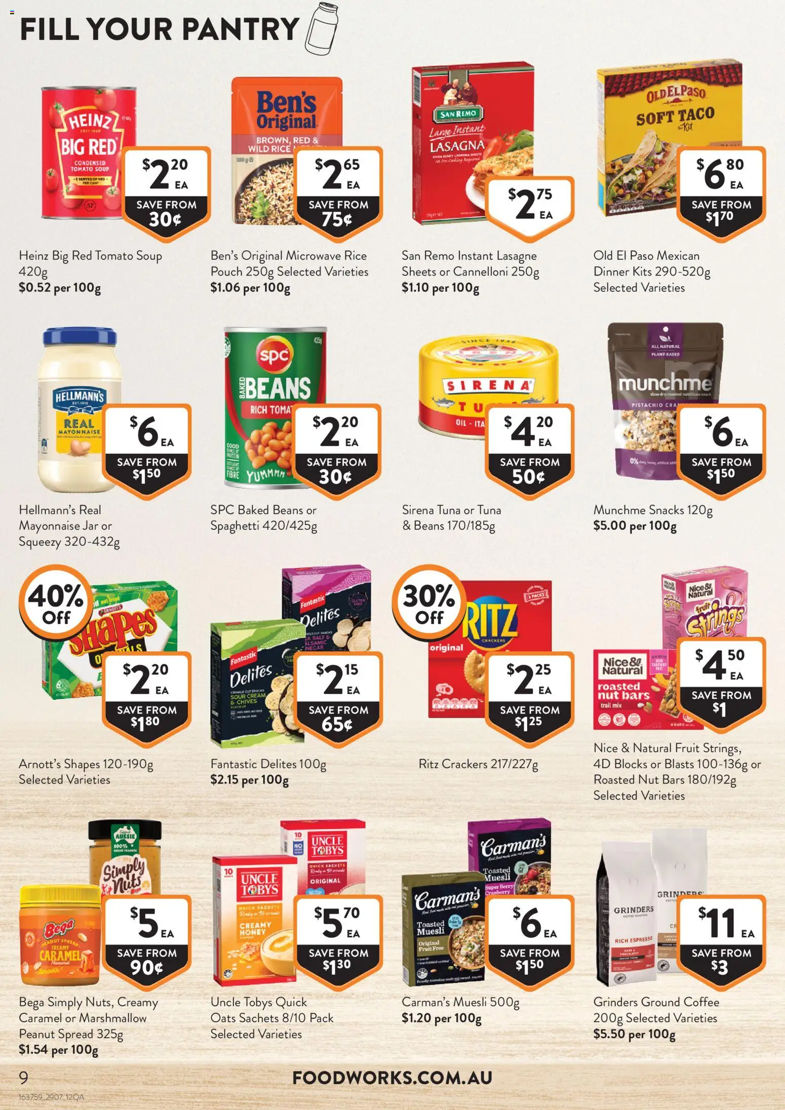 Foodworks catalogue - valid from 29/07/2026 | Page: 9 | Products: Coffee, Cream, Salt, Microwave