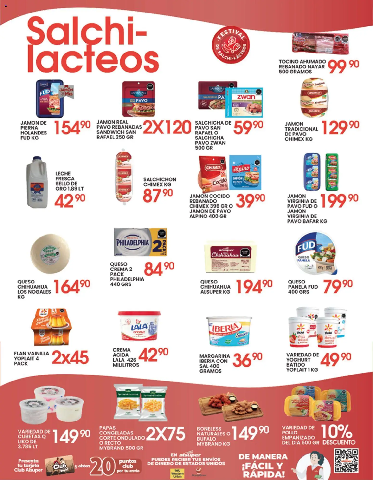Nuevas ofertas de Alsuper válidas en toda la República Mexicana desde el 12.05.2026. ¡Encuentra las mejores ofertas en Alsuper folleto Chihuahua-Estado! | Página: 3 | Productos: Pollo, Salchicha, Queso, Margarina