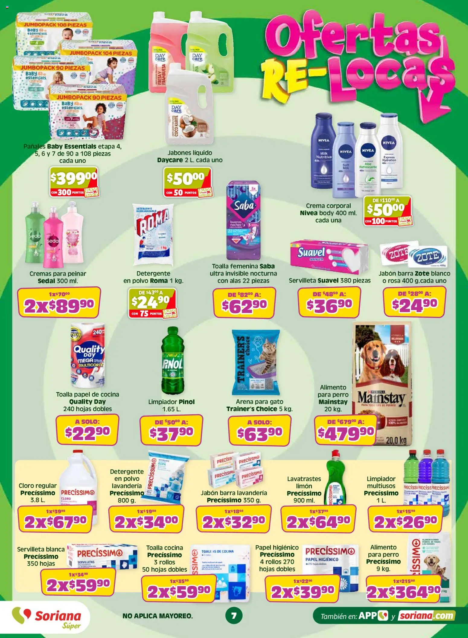 Nuevas ofertas de Soriana válidas en toda la República Mexicana desde el 19.05.2026. ¡Encuentra las mejores ofertas en Soriana Con Julio Regalado siempre ganas Súper Nacional! | Página: 7 | Productos: Pañales, Barra, Toallas, Jabón