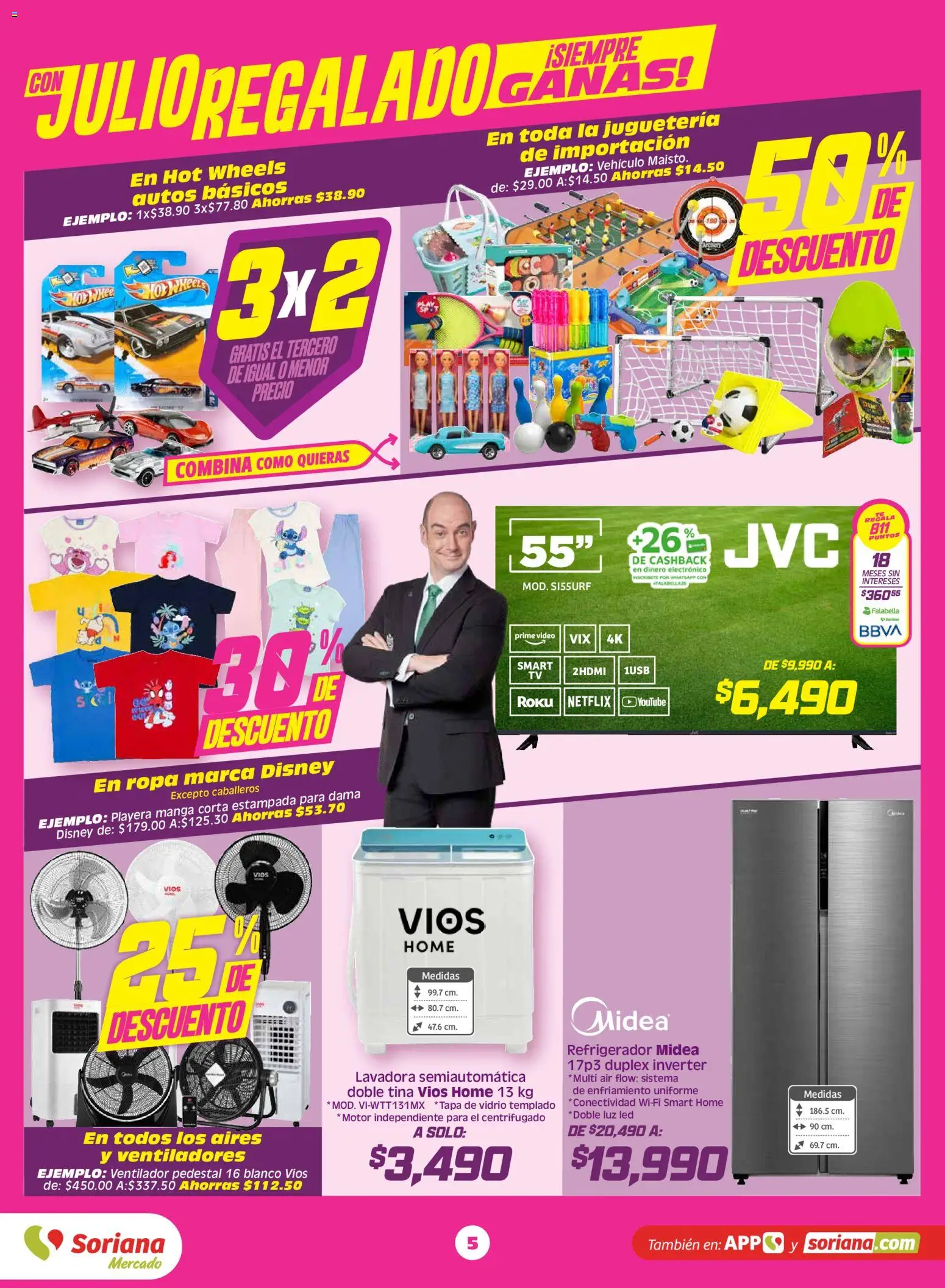 Nuevas ofertas de Soriana válidas en toda la República Mexicana desde el 19.06.2026. ¡Encuentra las mejores ofertas en Soriana Julio Regalado Mercado Nacional! | Página: 5