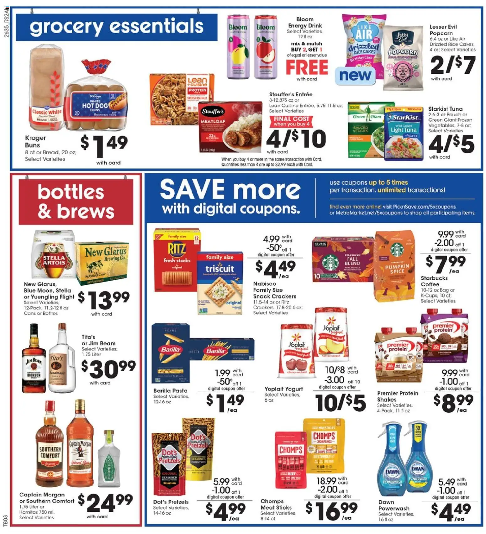 Pick ‘n Save Weekly Ad - valid from 09/30/2026 | Page: 5 | Products: Crackers, Rice cakes, Popcorn, Barilla