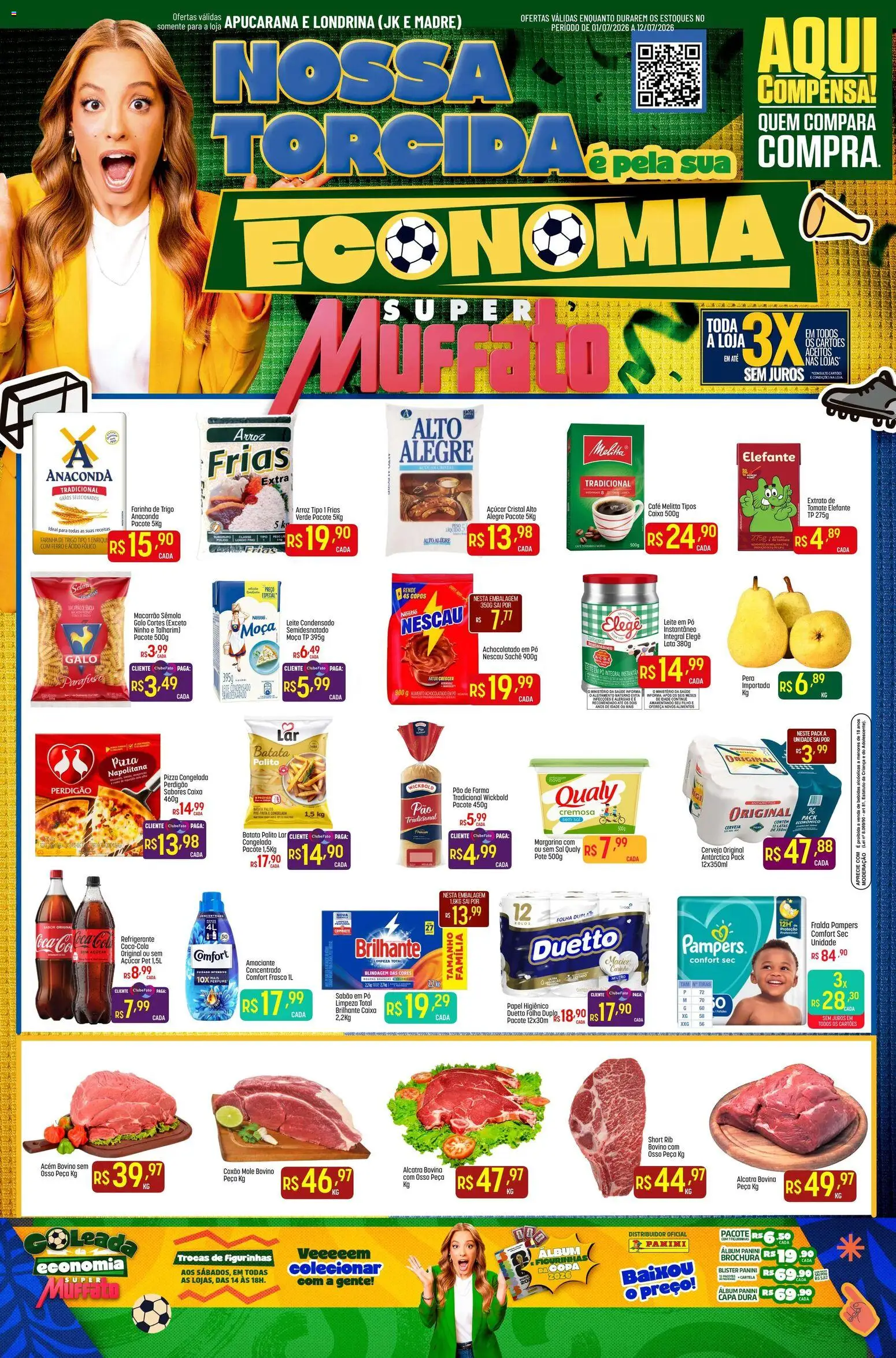 Super Muffato Folheto - válido de 01/07/2026 | Página: 1 | Produtos: Ferro, Pampers, Macarrão, Refrigerante