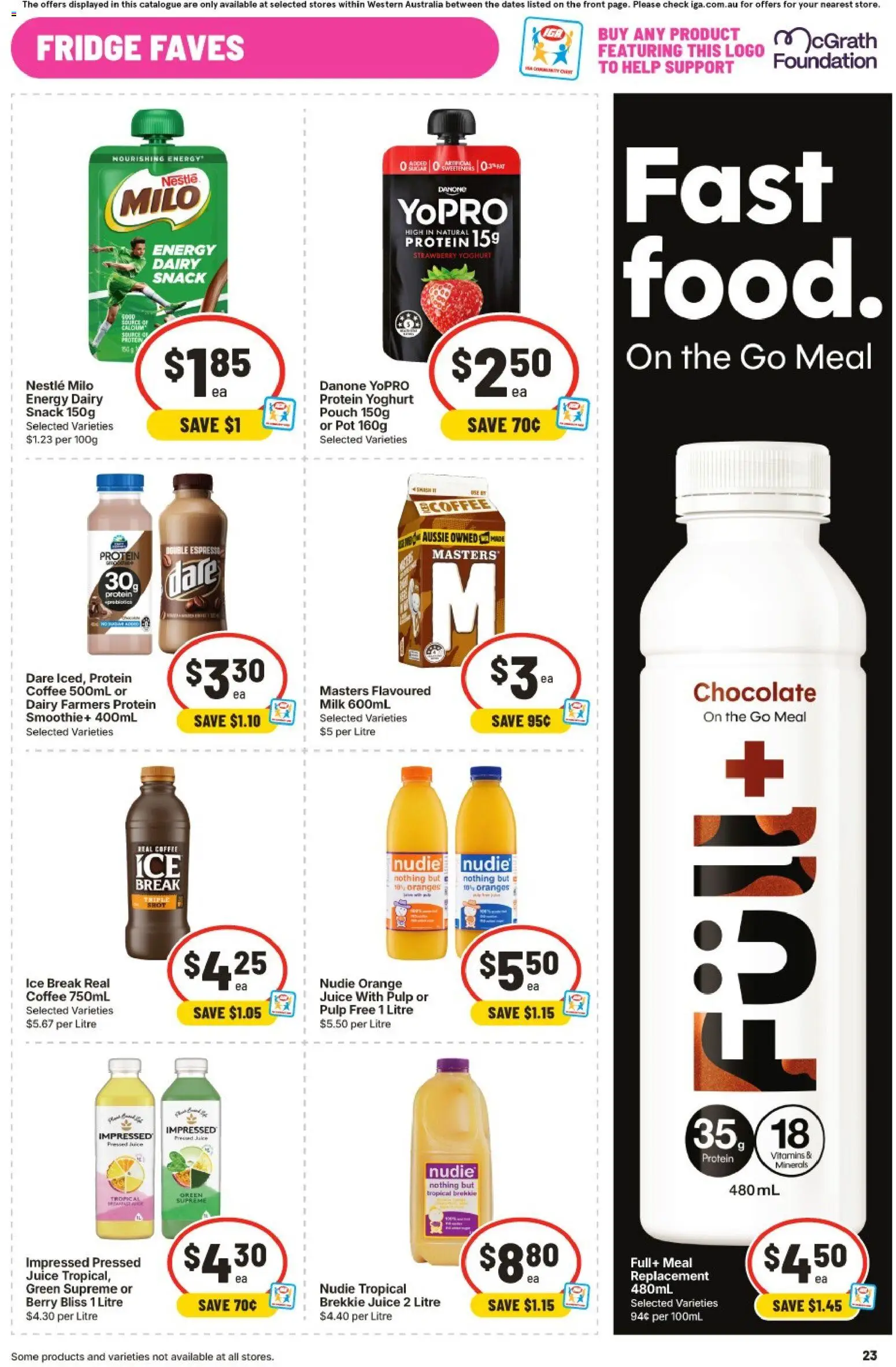 IGA catalogue - valid from 23/09/2026 | Page: 23 | Products: Milk, Yoghurt, Coffee, Oranges