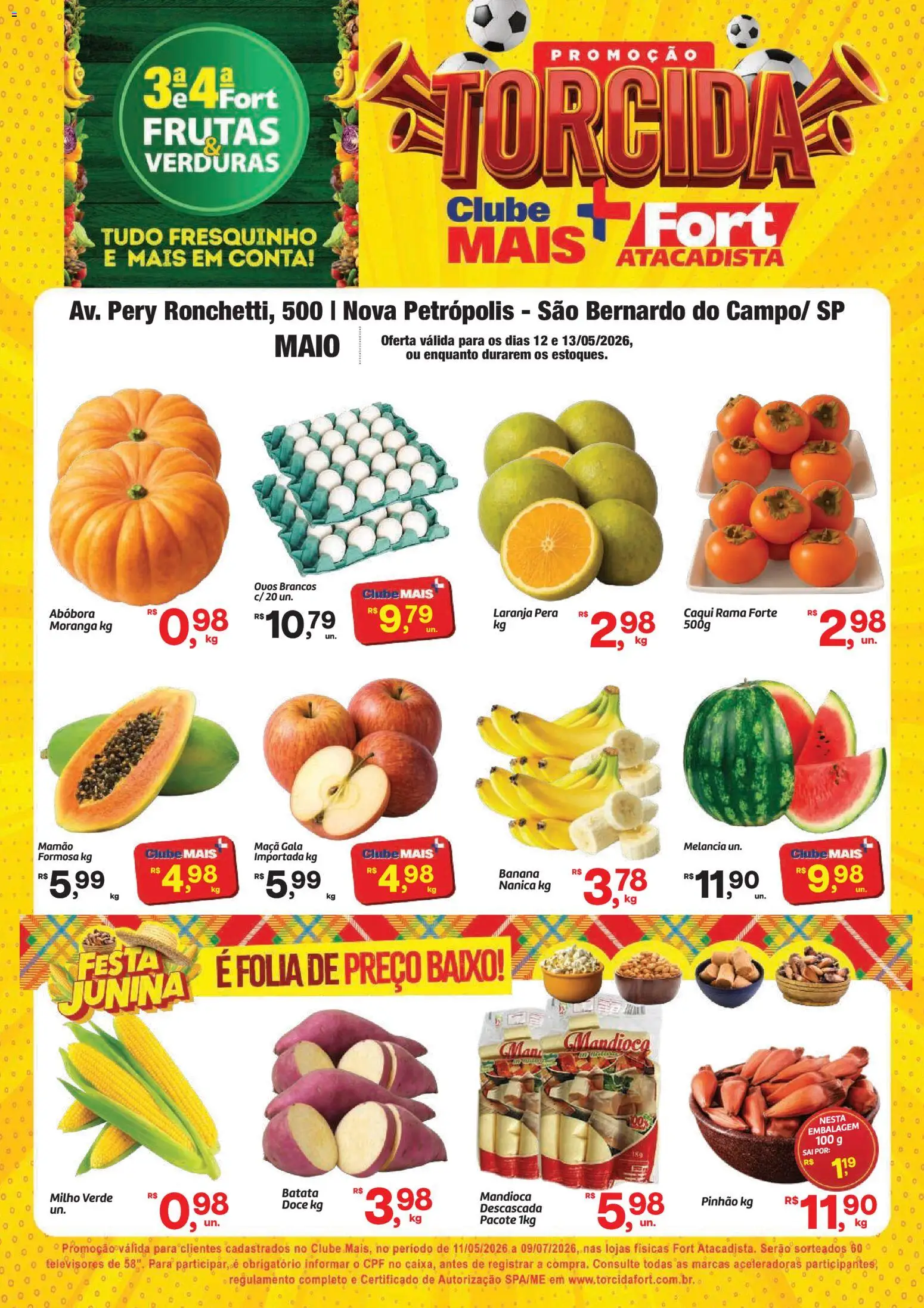Fort Atacadista Folheto - válido de 12.05.2026 | Página: 1 | Produtos: Caqui, Abóbora, Milho verde, Ovos