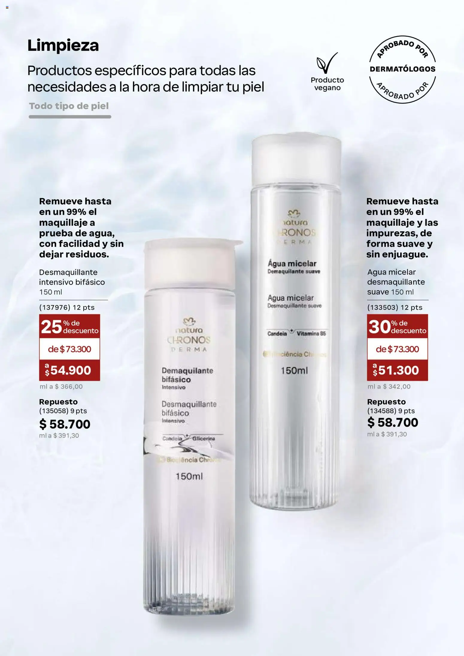 Natura revista - valida desde el 02/09/2026 | Página: 91 | Productos: Agua, Agua micelar, Maquillaje, Desmaquillante