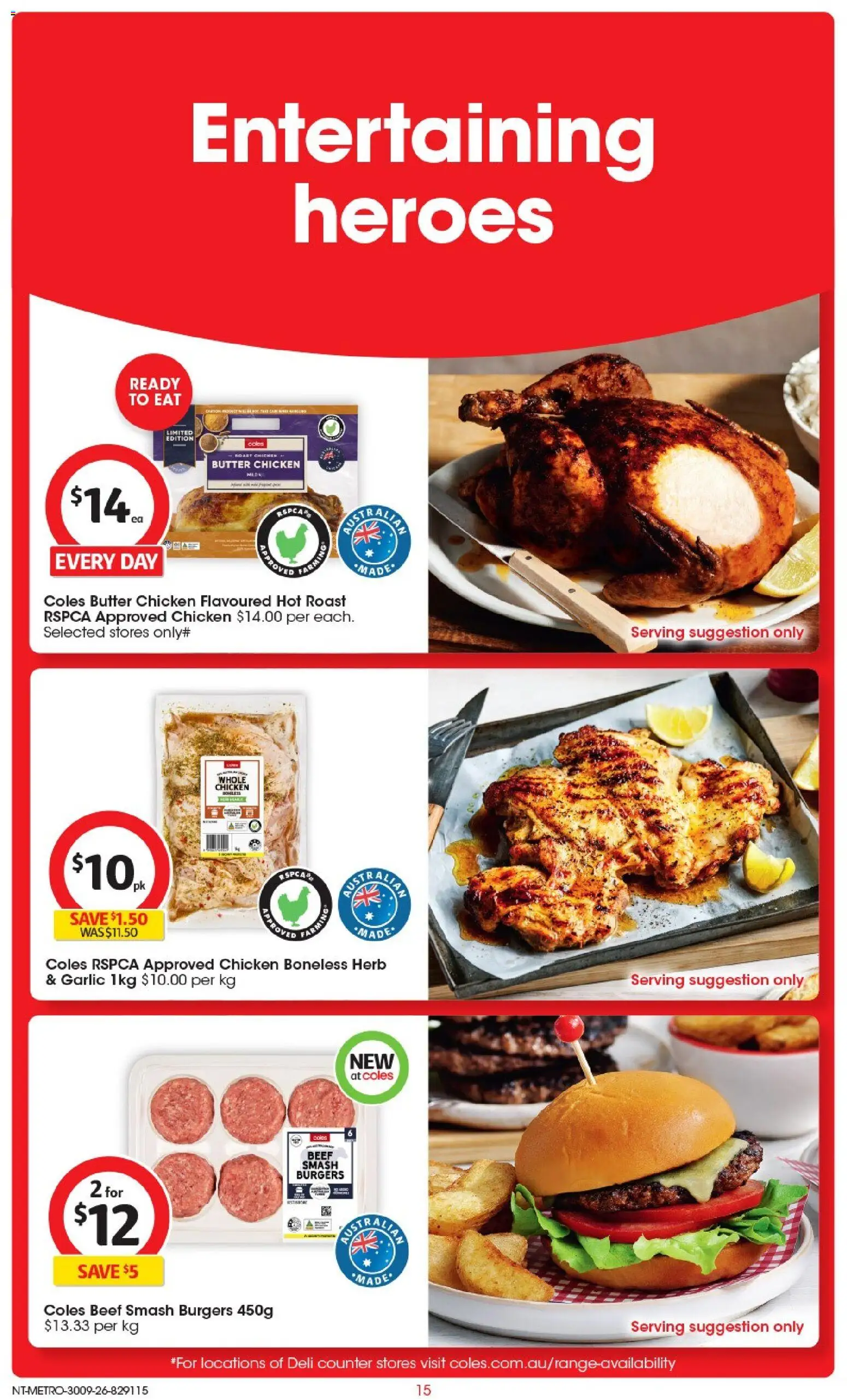 Coles catalogue - valid from 30/09/2026 | Page: 15 | Products: Butter, Chicken, Beef, Roast