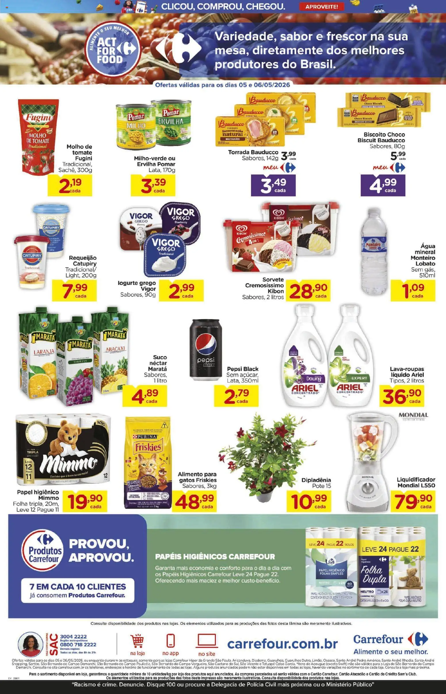 Carrefour Folheto - válido de 05.05.2026 | Página: 3 | Produtos: Ervilha, Liquidificador, Suco, Abacaxi
