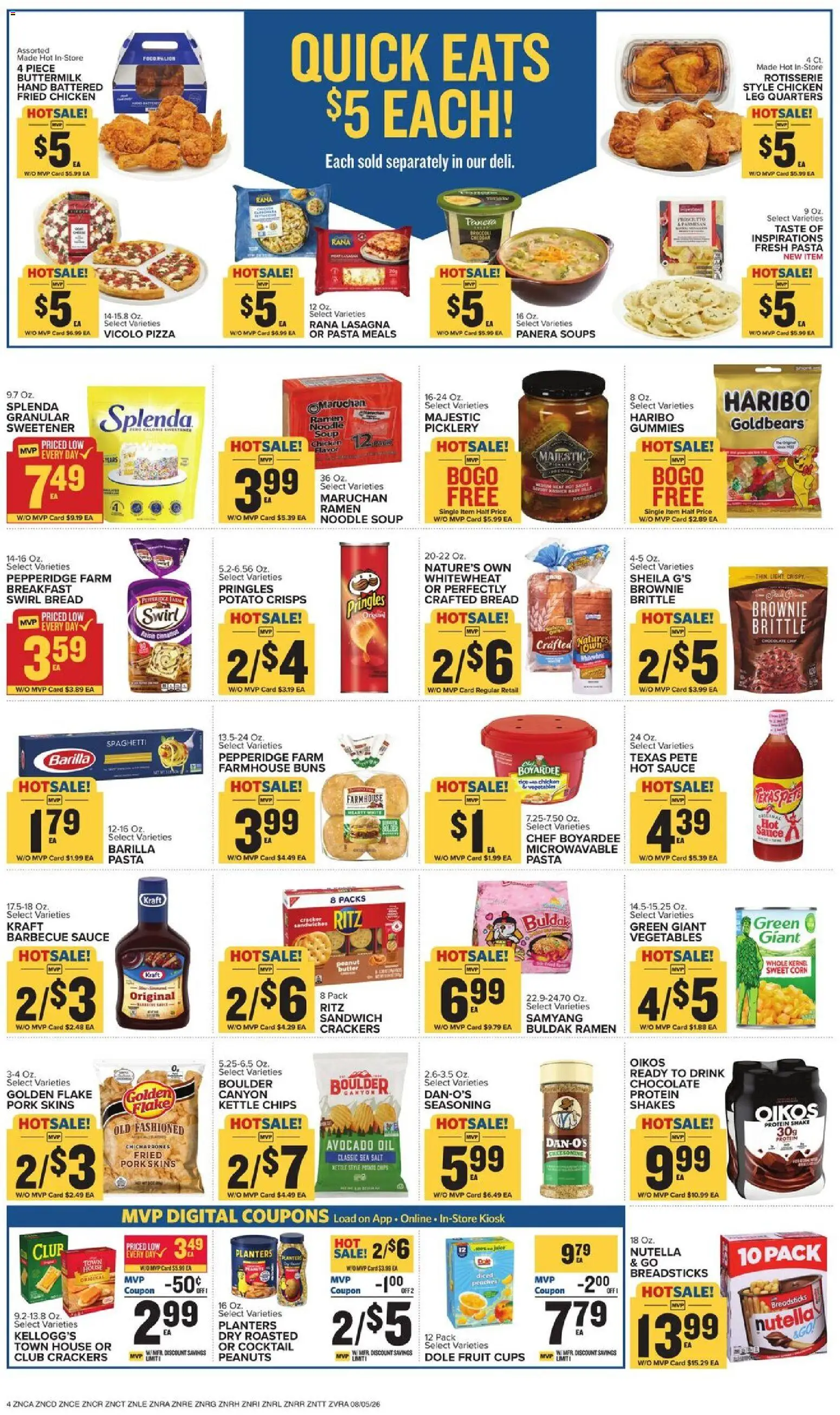 Food Lion Weekly Ad - valid from 08/05/2026 | Page: 6 | Products: Barbecue sauce, Oil, Pizza, Pasta
