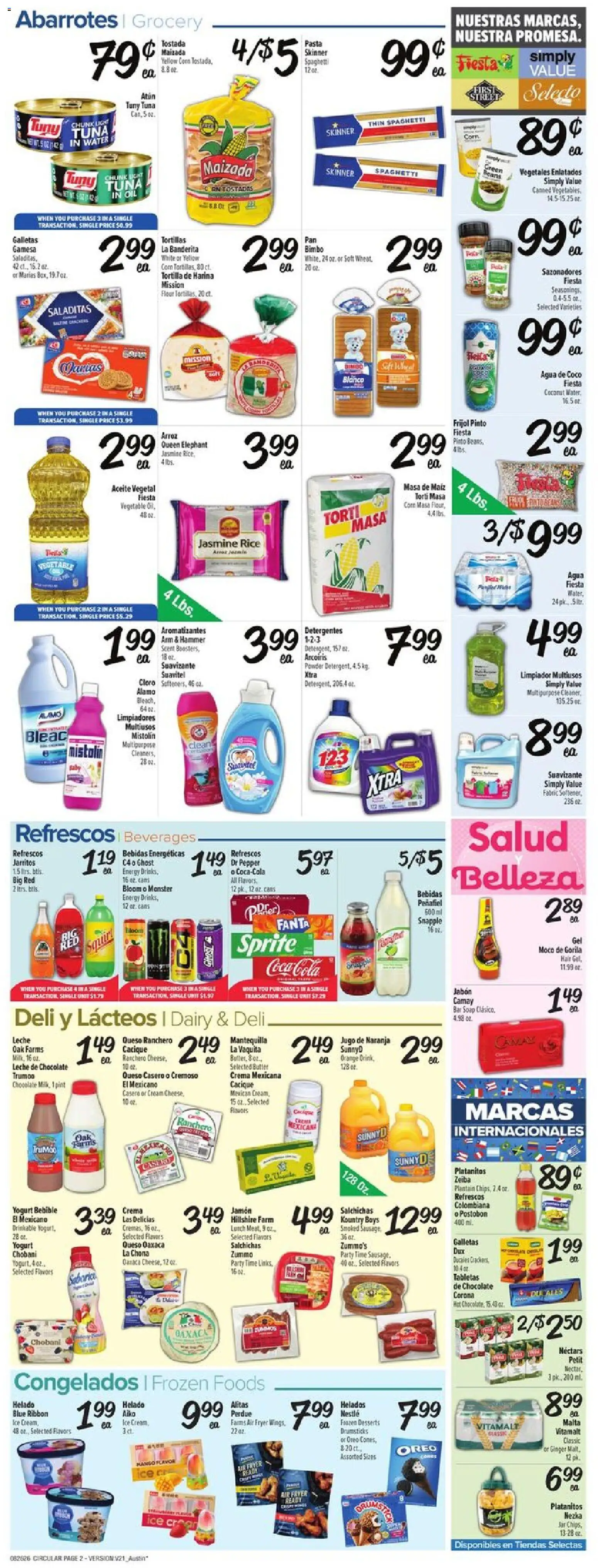 Fiesta Mart Weekly Ad - valid from 08/26/2026 | Page: 2 | Products: Beverages, Jasmine rice, Bar Soap, Air fryer