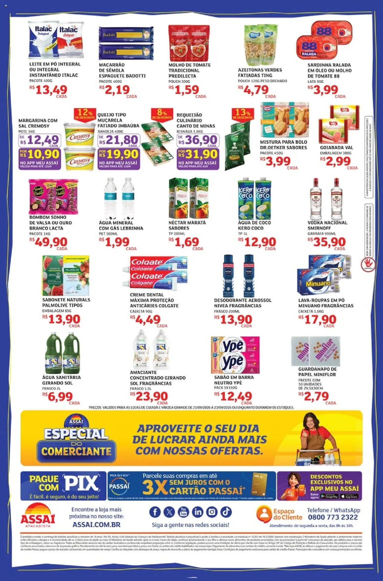 Assaí Atacadista Folheto - válido de 21/09/2026 | Página: 2 | Produtos: Tomate, Macarrão, Creme, Guardanapo