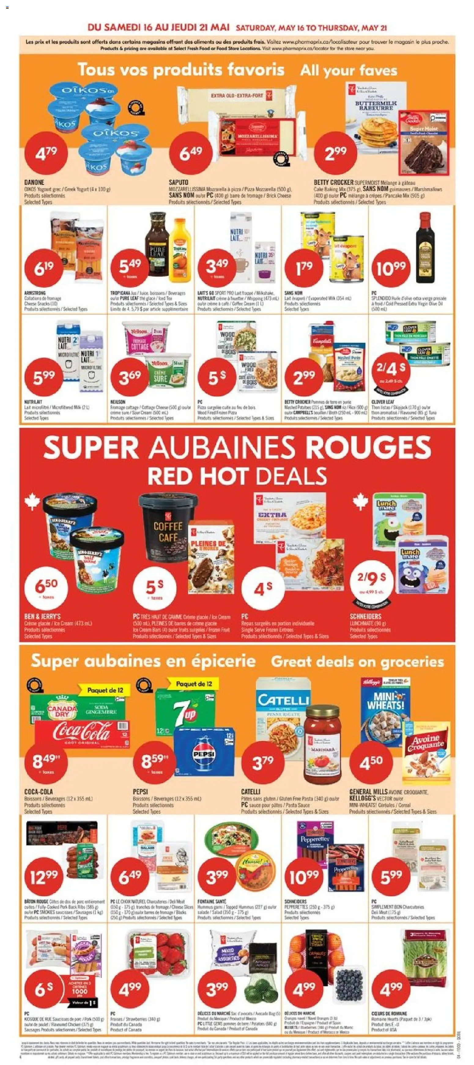 Pharmaprix flyer valid from 15.05.2026 | Page: 5 | Products: Sour cream, PC, Cheese, Pizza