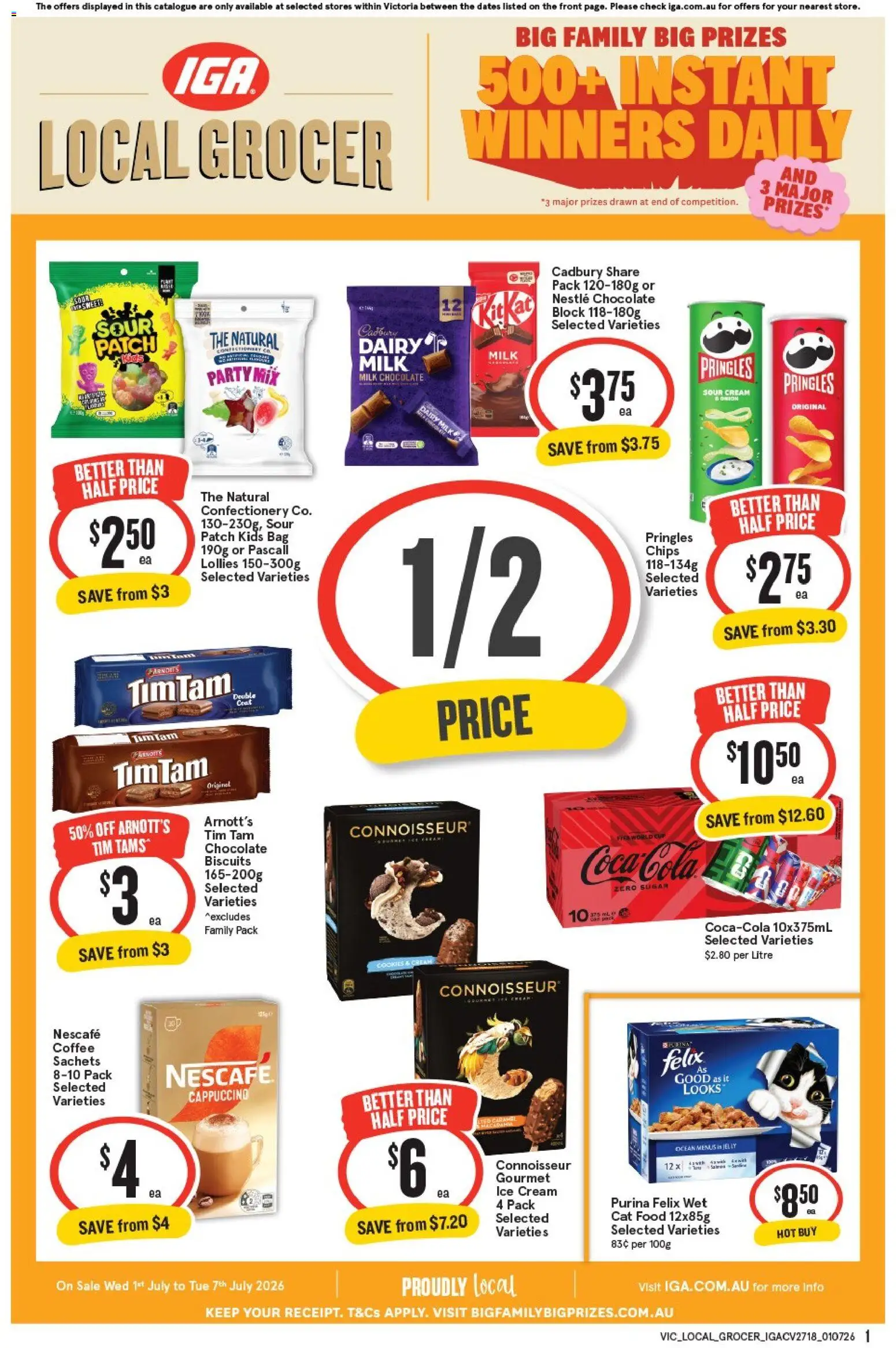 IGA catalogue - valid from 01/07/2026 | Page: 1 | Products: Sour cream, Cream, Biscuits, Ice cream