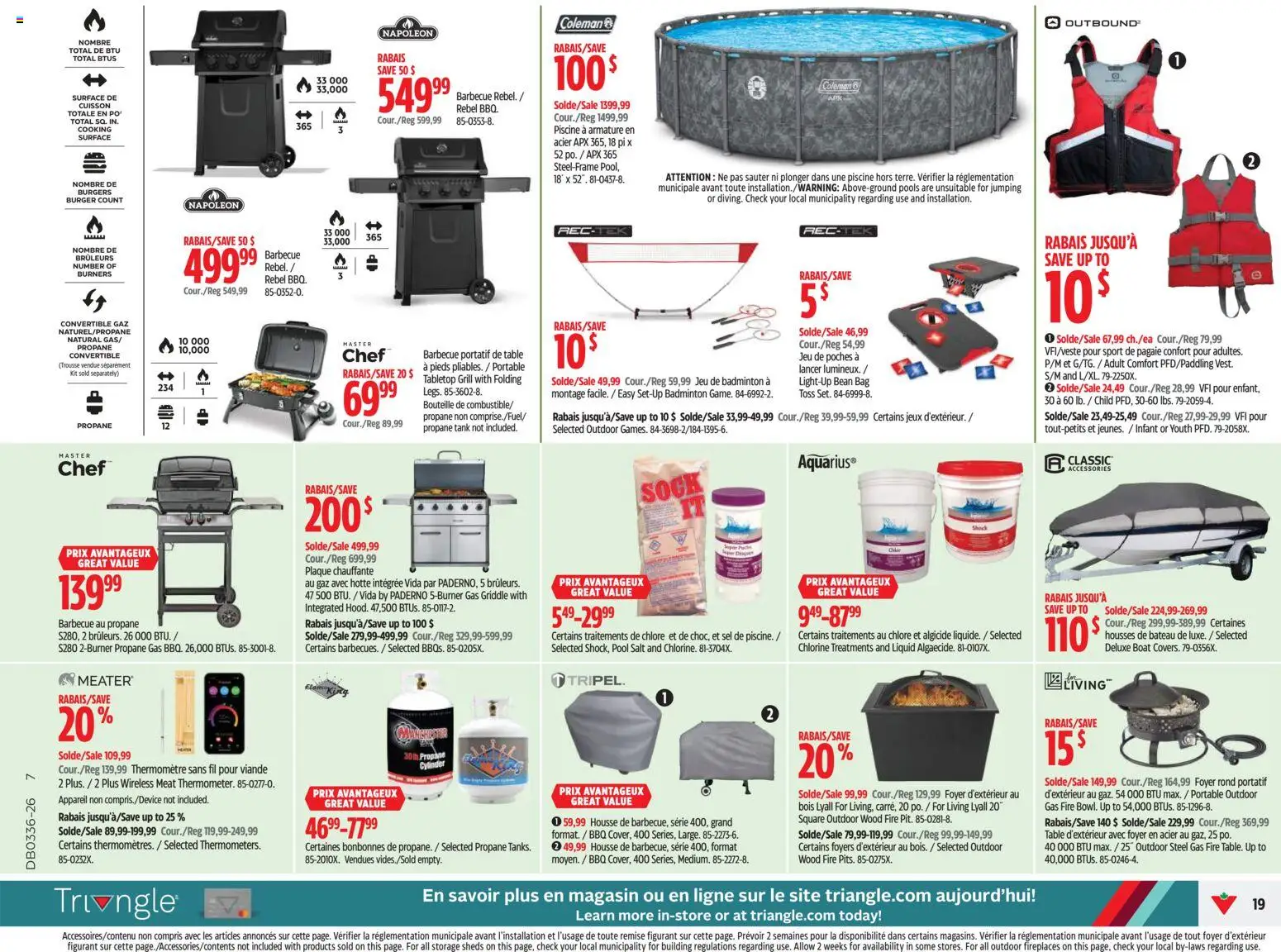 Canadian Tire flyer valid from Sep 3, 2026 | Page: 19 | Products: Grill, Burgers, Meat, Table