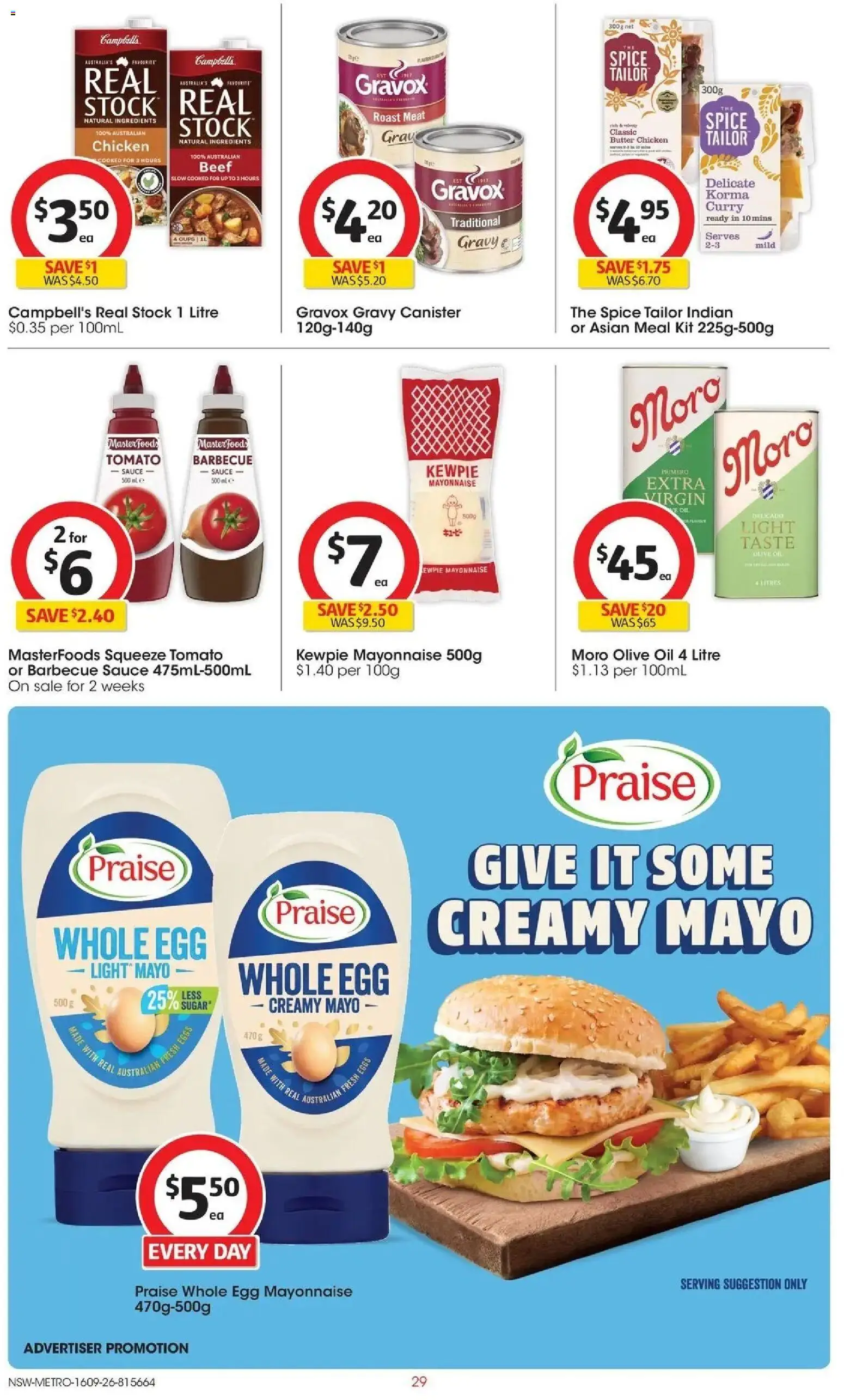 Coles catalogue - valid from 16/09/2026 | Page: 29 | Products: Meat, Olive oil, Sauce, Sugar