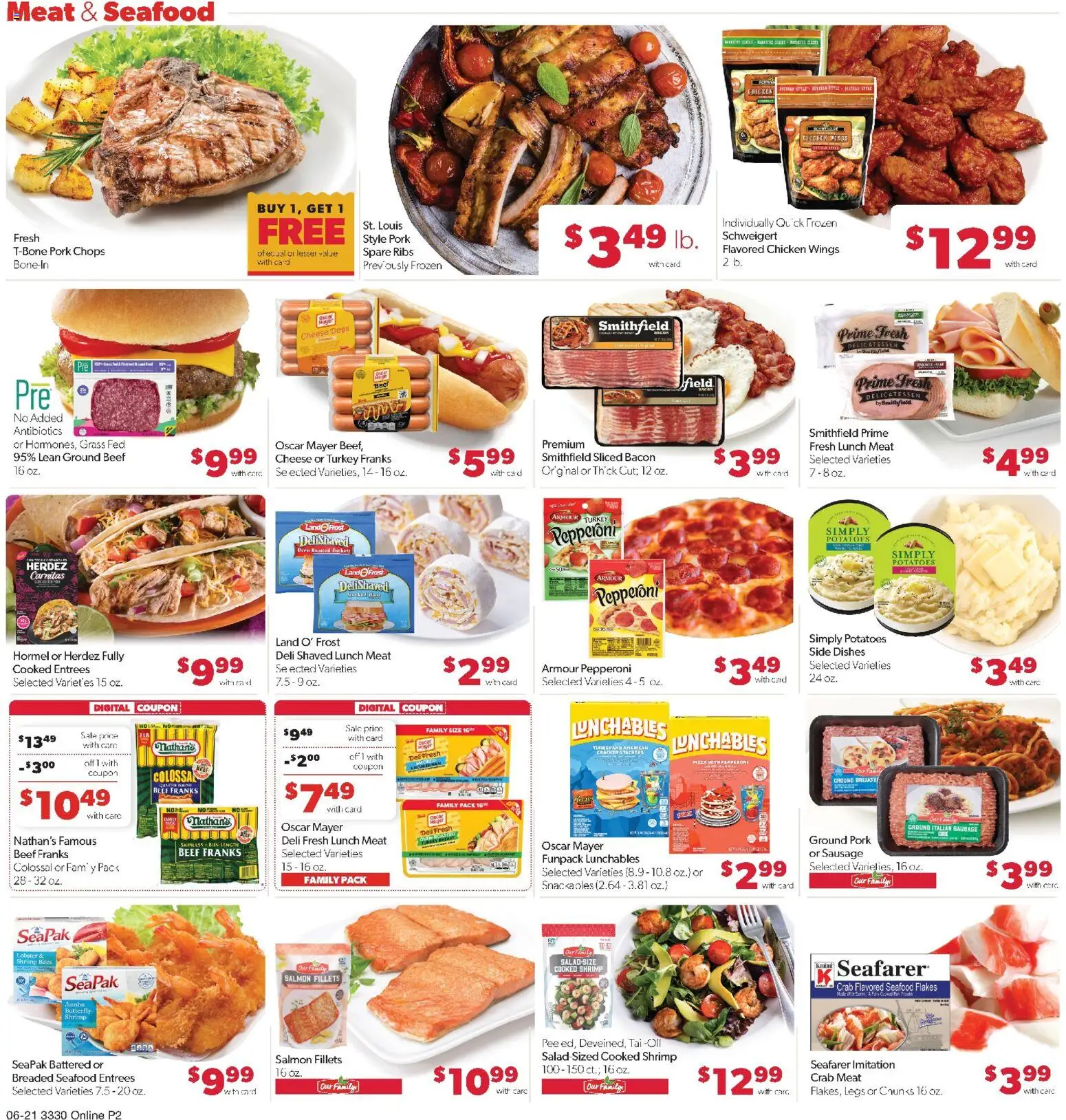 Family Fare Weekly Ad - MN - valid from 06/21/2026 | Page: 6 | Products: Pork, Flakes, Seafood, Sausage