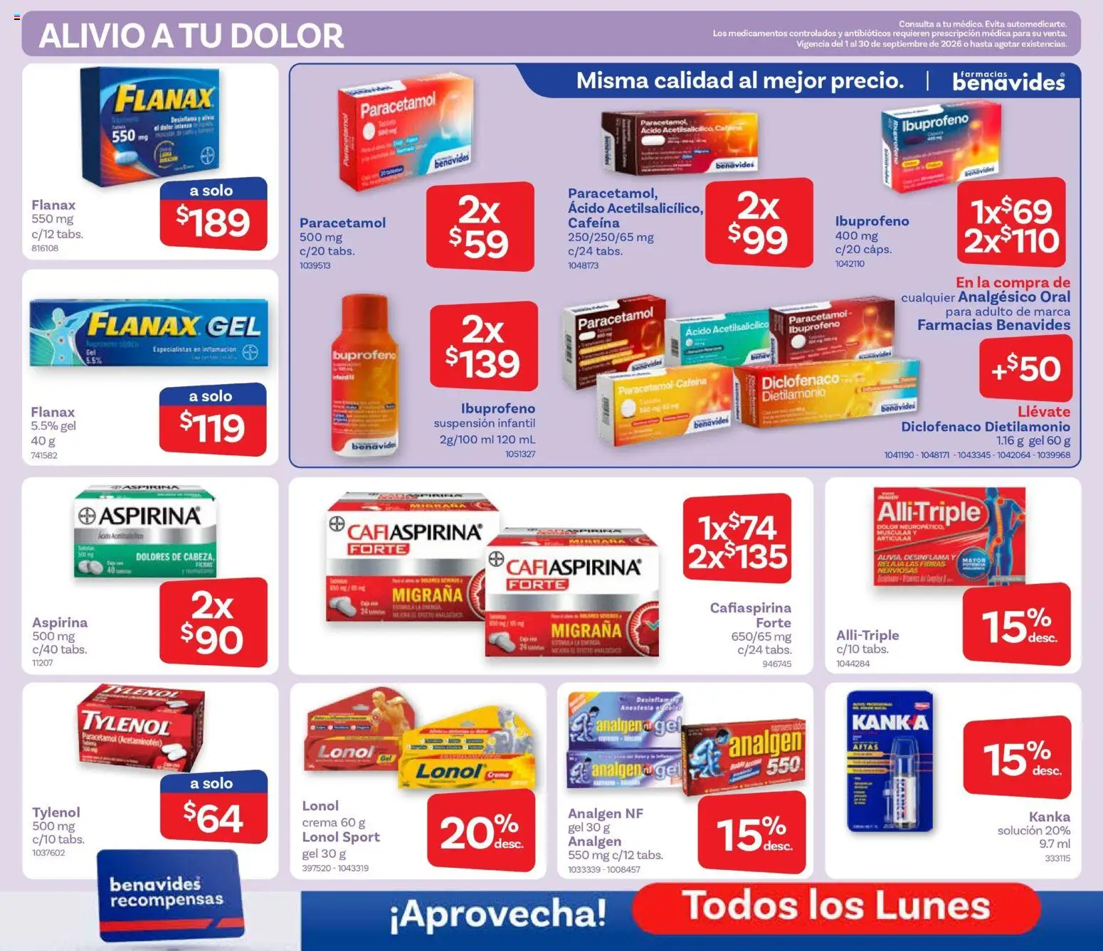 Nuevas ofertas de Farmacia Benavides válidas en toda la República Mexicana desde el 01/09/2026. ¡Encuentra las mejores ofertas en Farmacia Benavides catálogo! | Página: 2 | Productos: Crema, Analgésico