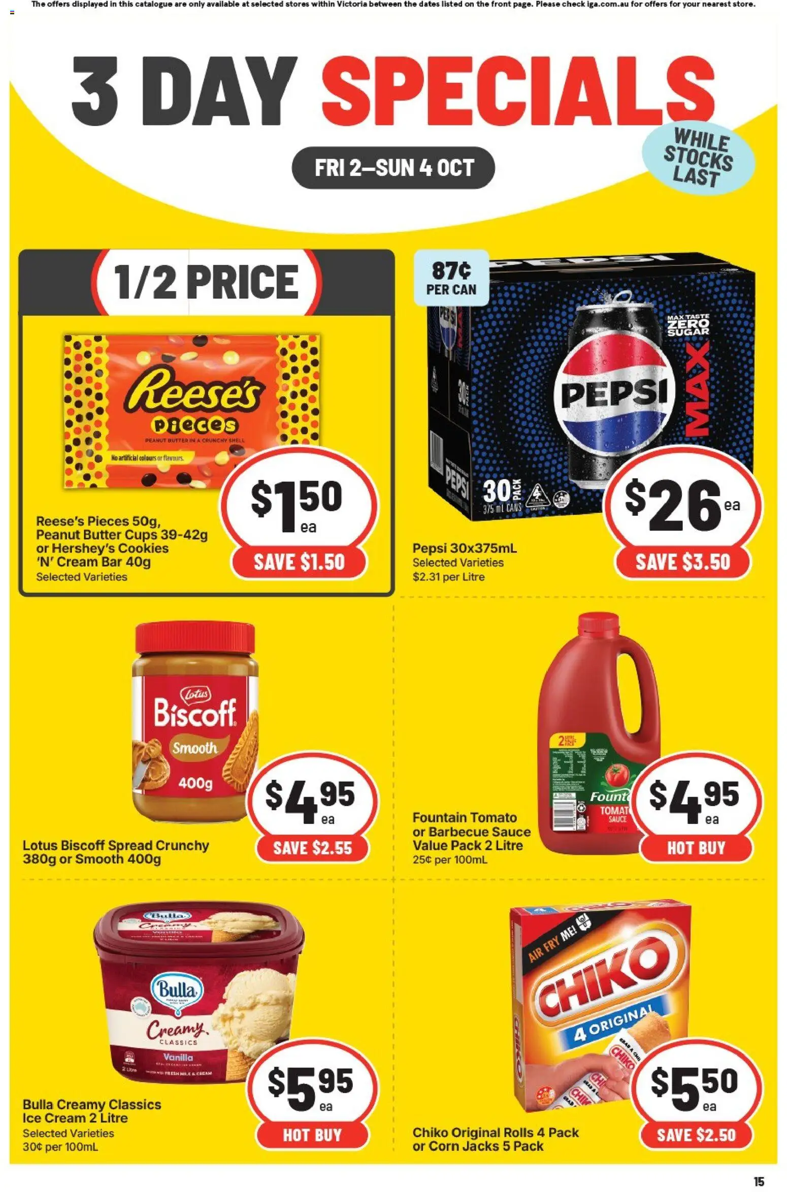 IGA catalogue - valid from 02/10/2026 | Page: 2 | Products: Corn, Fountain, Cookies, Vanilla