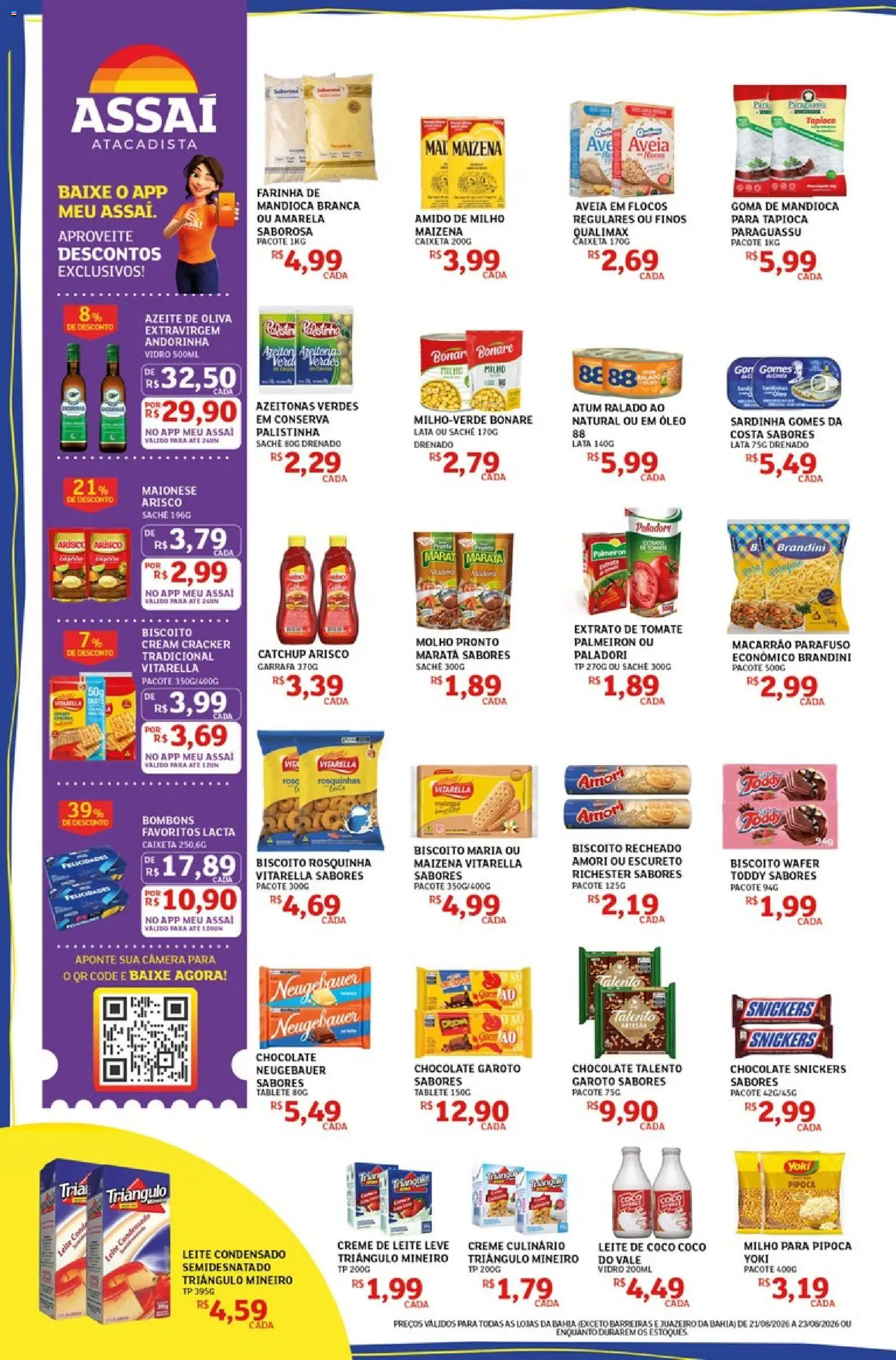 Assaí Atacadista Folheto - válido de 21/08/2026 | Página: 2 | Produtos: Azeitonas, Mandioca, Aveia, Pipoca