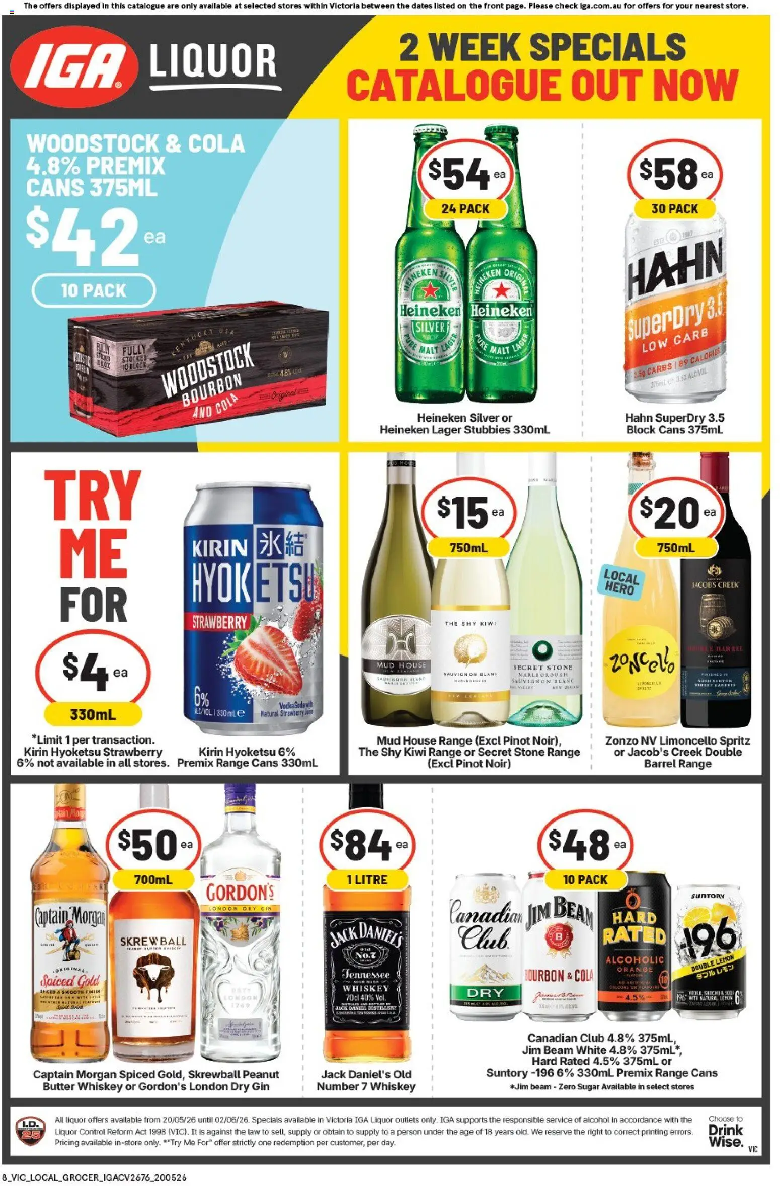 IGA catalogue - valid from 20.05.2026 | Page: 2 | Products: Juice, Gin, Whiskey, Sugar
